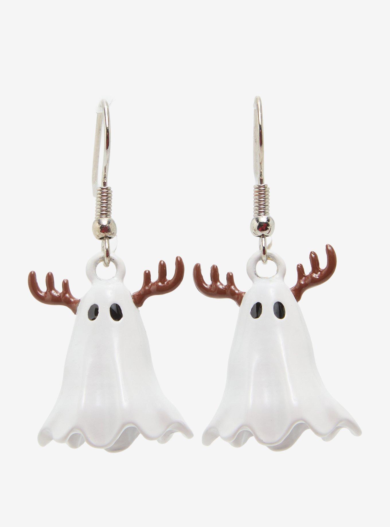 Thorn & Fable Ghost With Antlers Earrings, , alternate - view 2