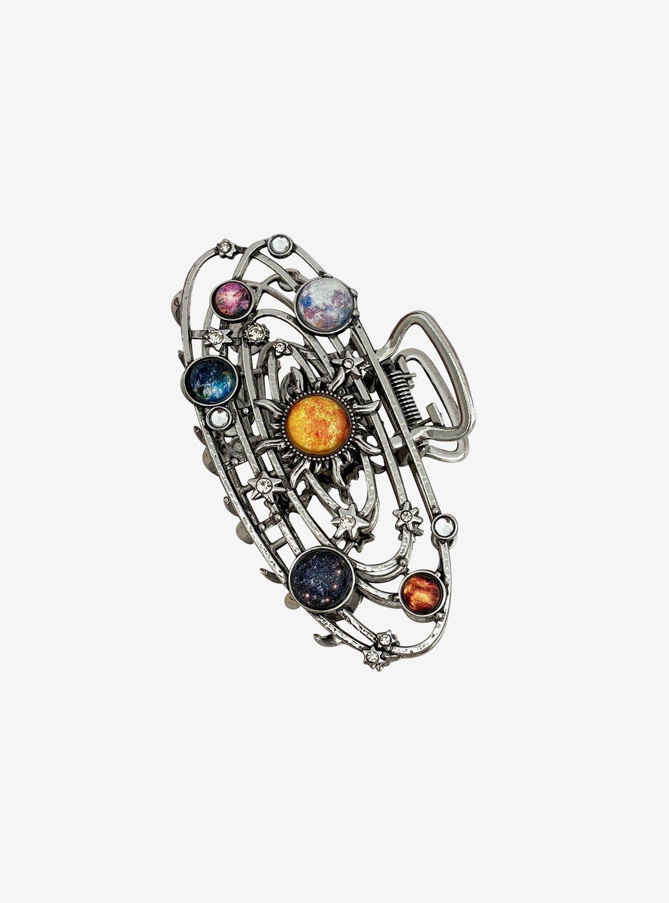 Social Collision Planet Solar System Claw Hair Clip, , alternate - view 2