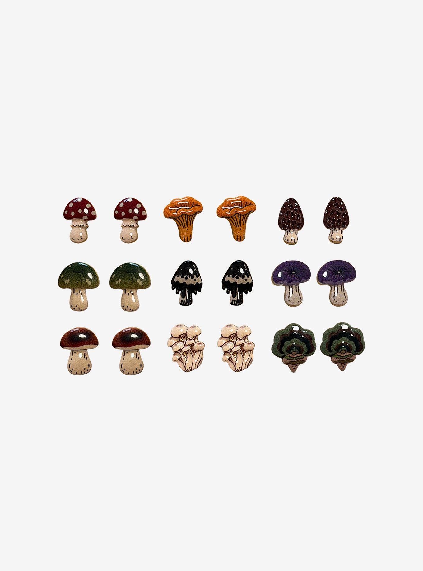 Thorn & Fable Mushroom Field Guide Stud Earring Set, , alternate - view 2