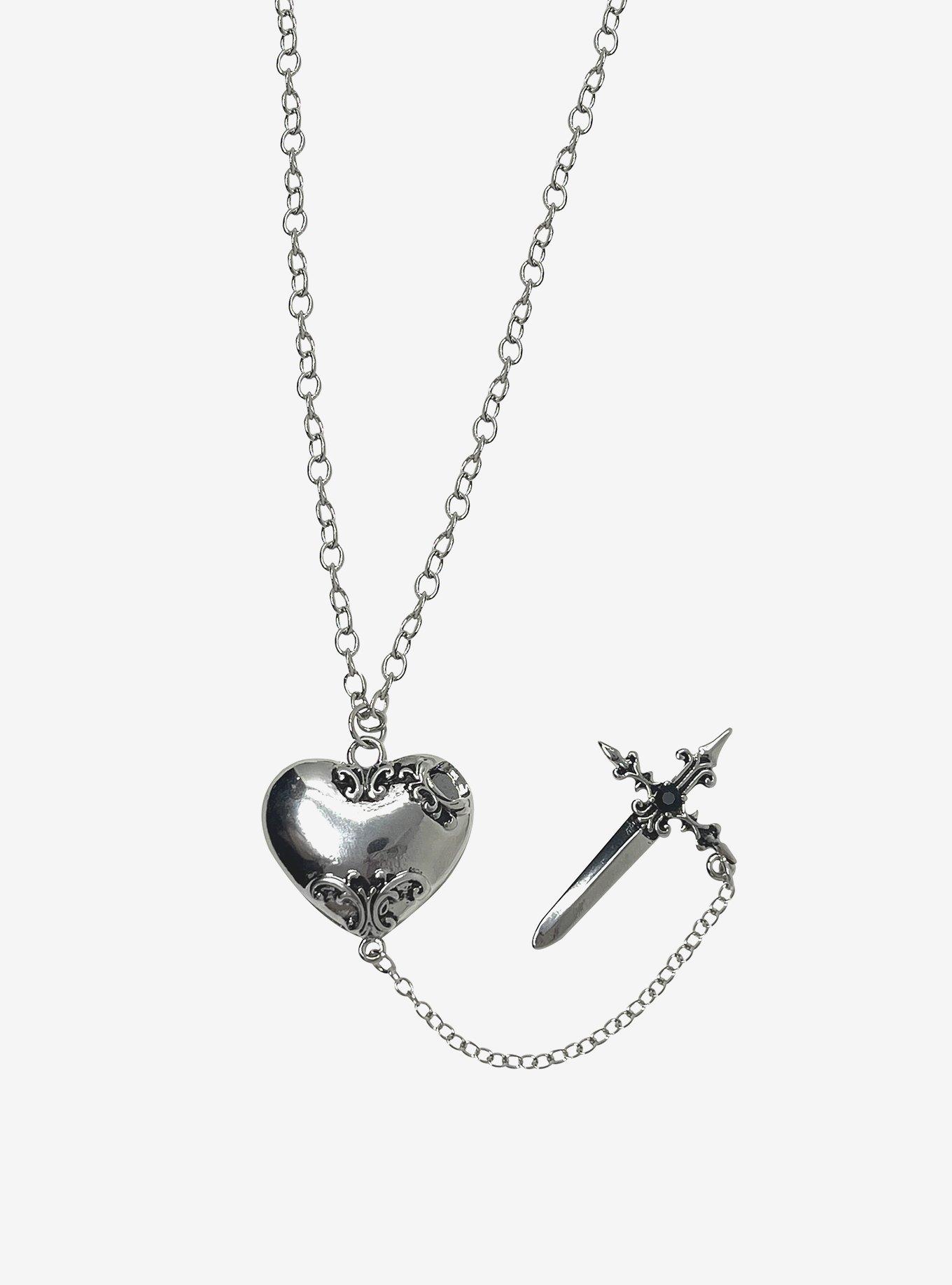 Cosmic Aura Dagger Heart Necklace, , alternate - view 3