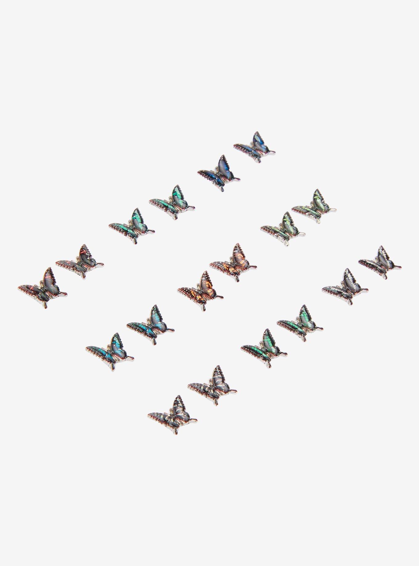 Cosmic Aura Gothic Butterflies Stud Earring Set, , alternate - view 3