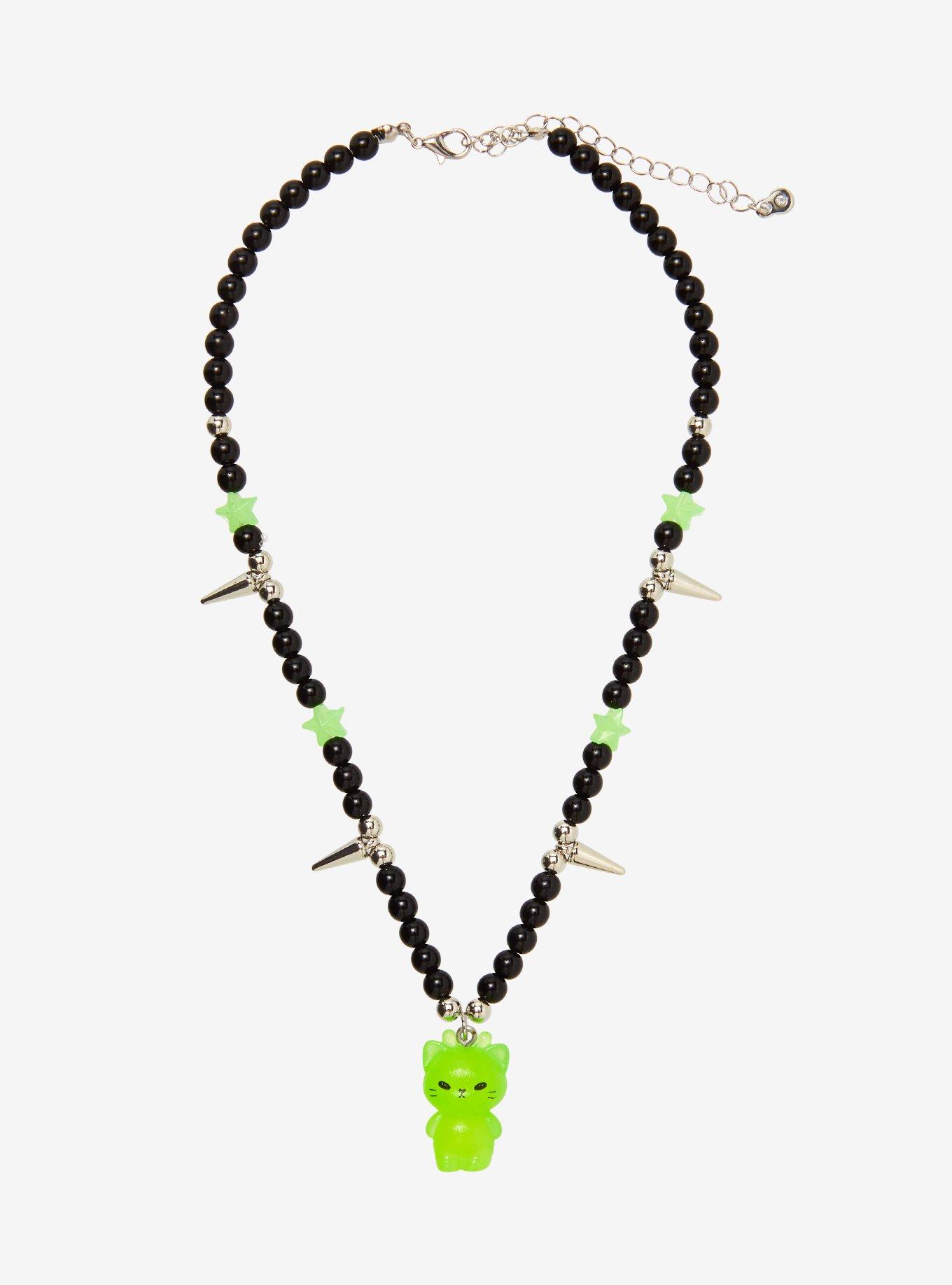 Alien Cat Spike Bead Necklace, , alternate - view 2