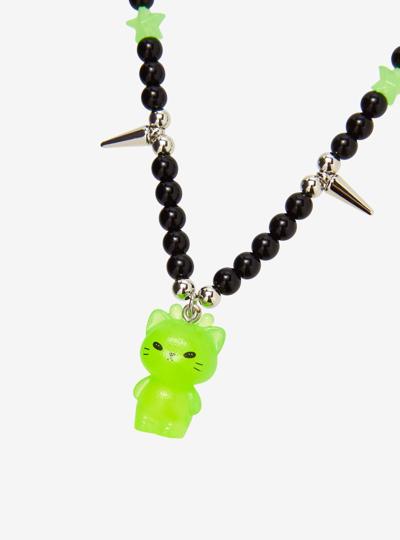 Alien Cat Spike Bead Necklace, , alternate - view 3