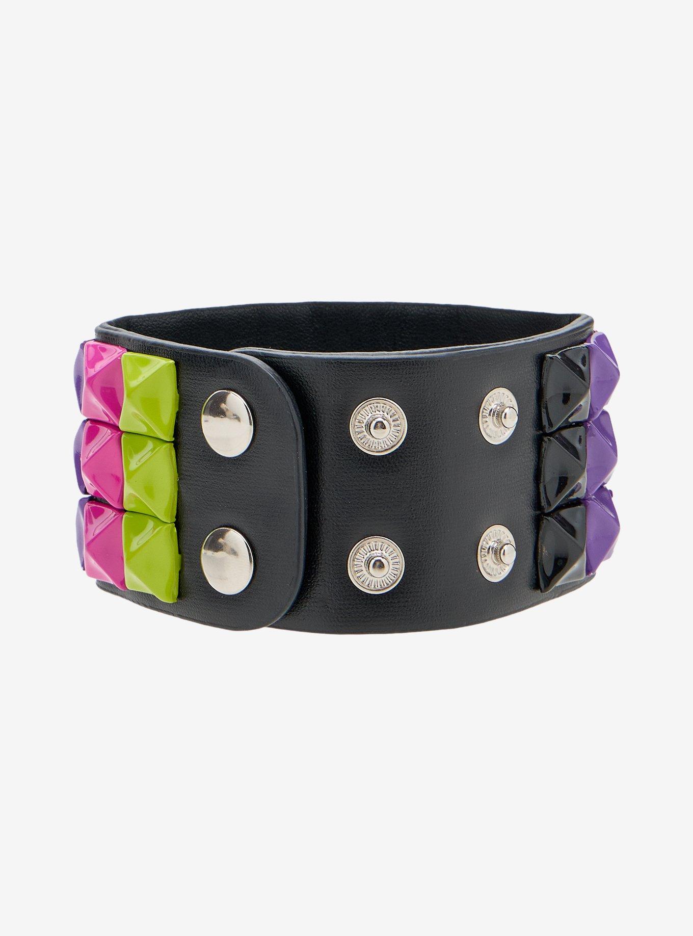 Multicolor Pyramid Cuff Bracelet, , alternate - view 3