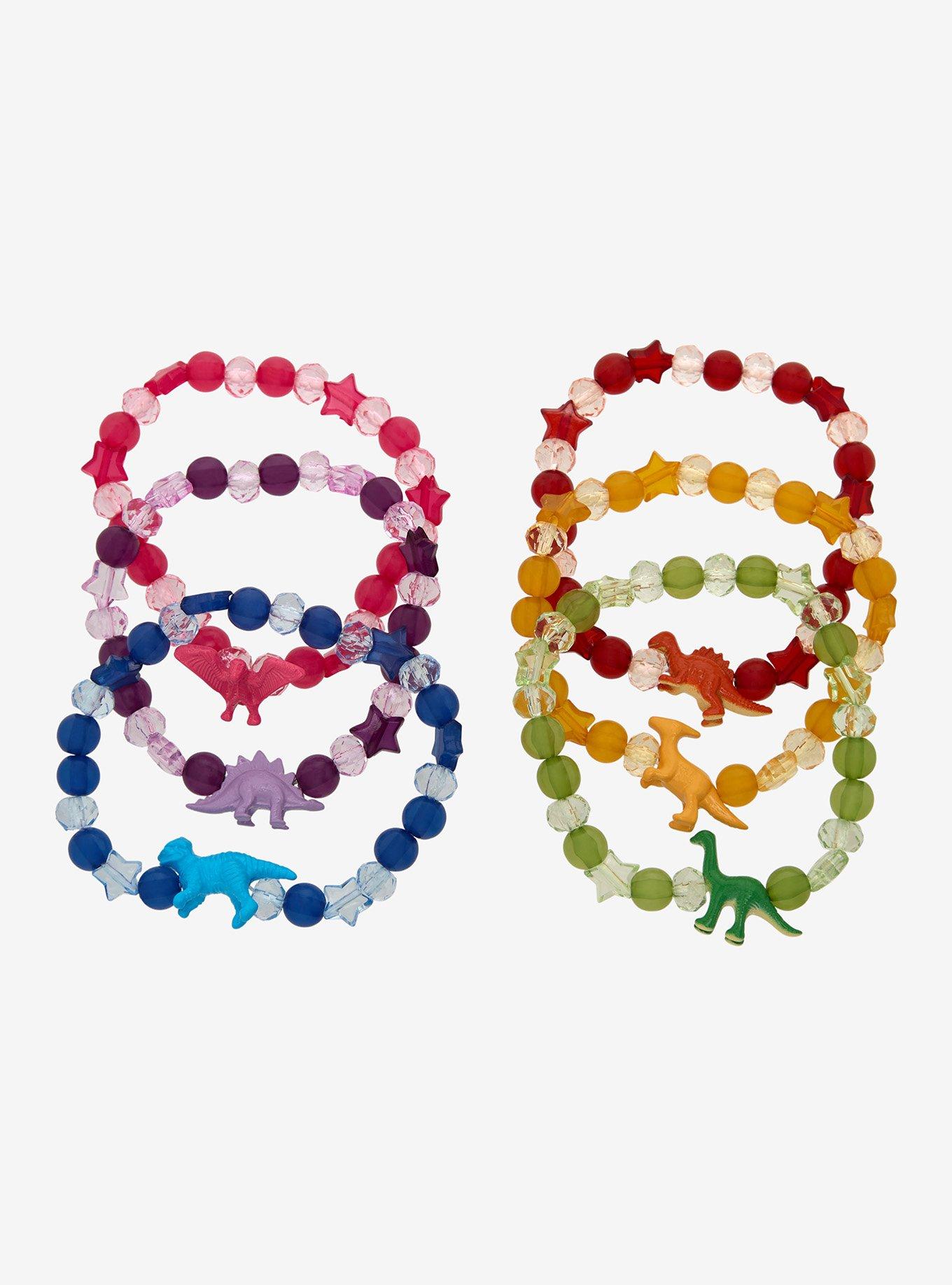 Rainbow Dinosaur Star Bead Bracelet Set, , alternate - view 2