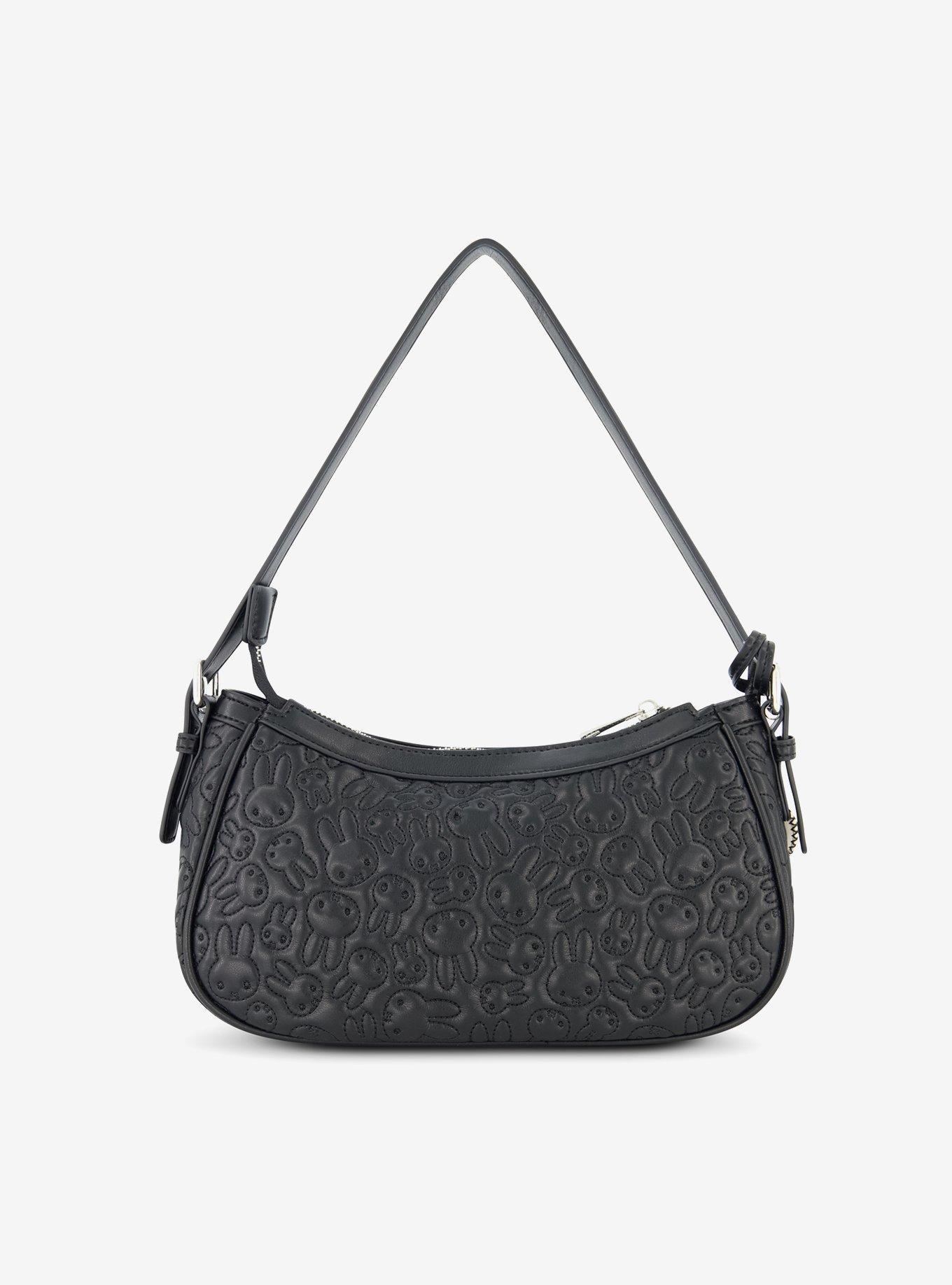 Danielle Nicole Miffy Quilted PU Shoulder Bag with Charm in Black, , hi-res