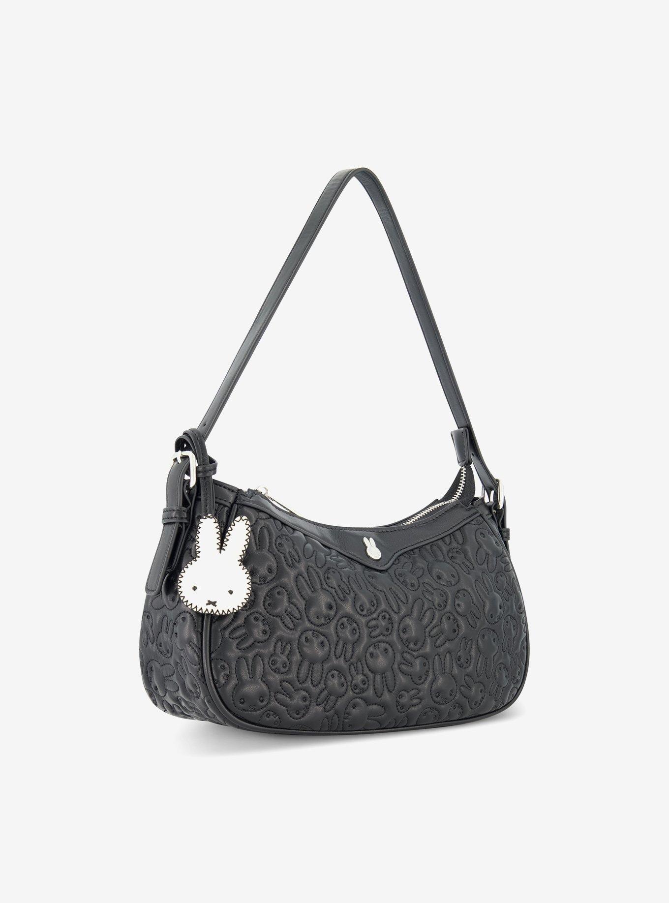 Danielle Nicole Miffy Quilted PU Shoulder Bag with Charm in Black, , alternate - view 3