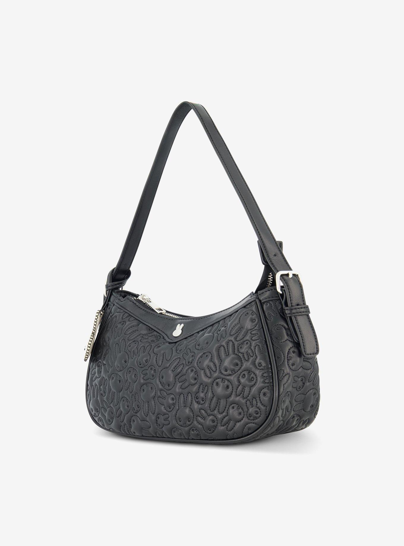 Danielle Nicole Miffy Quilted PU Shoulder Bag with Charm in Black, , alternate - view 4