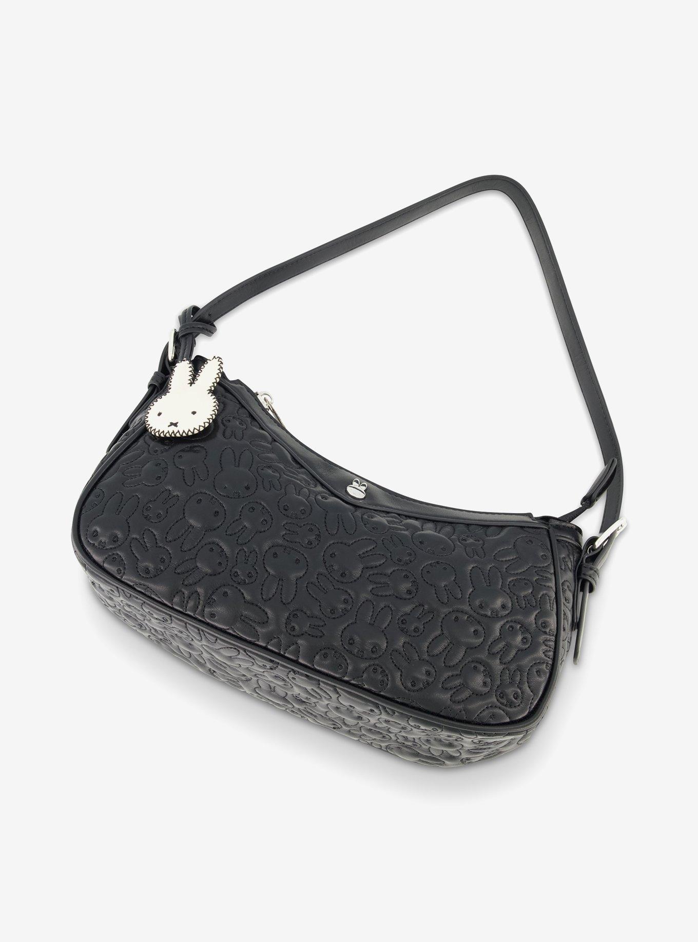 Danielle Nicole Miffy Quilted PU Shoulder Bag with Charm in Black, , alternate - view 5