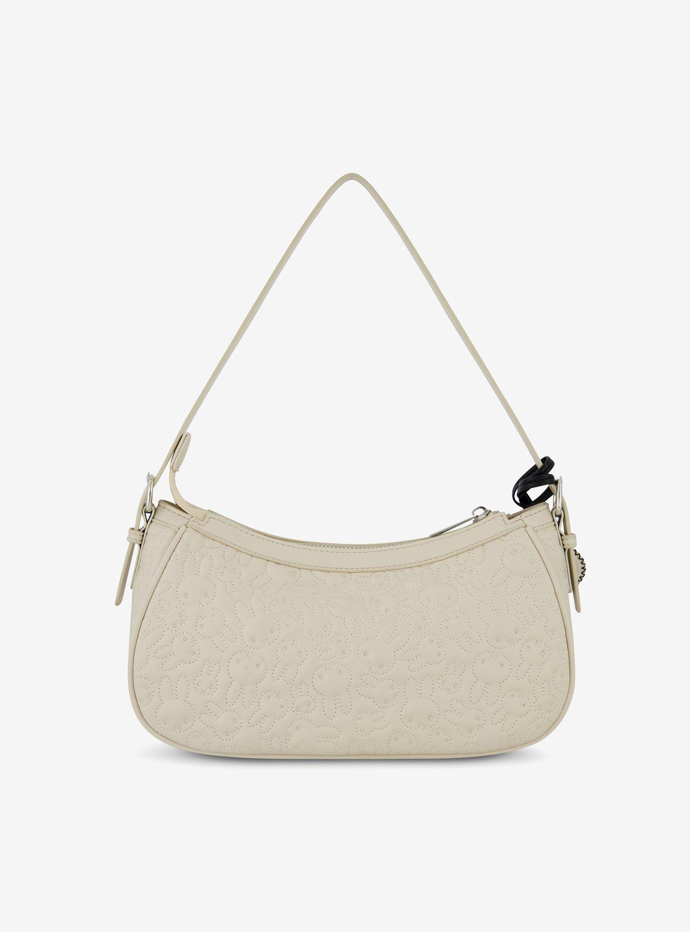 Danielle Nicole Miffy Quilted PU Shoulder Bag with Charm in White, , hi-res