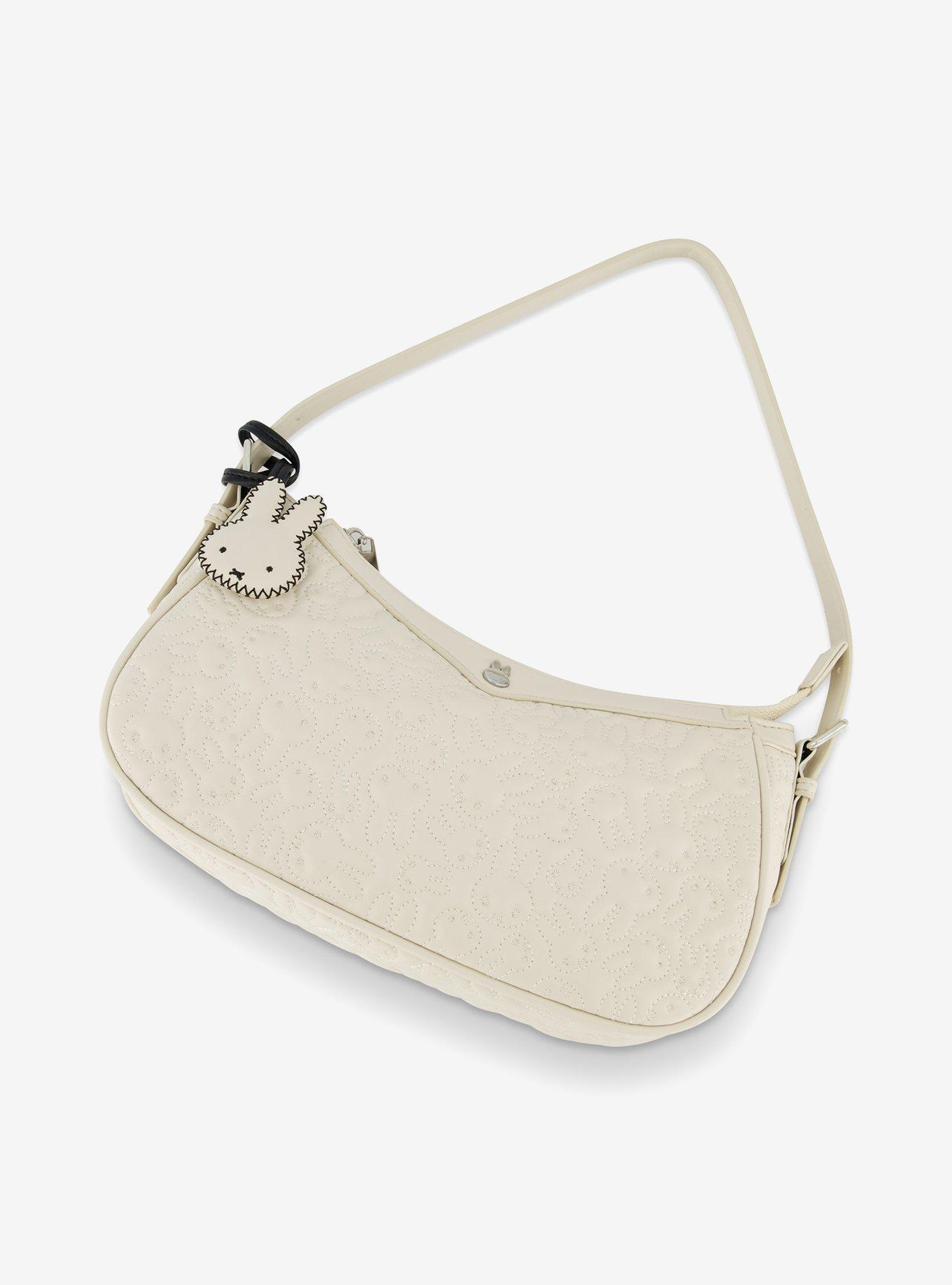 Danielle Nicole Miffy Quilted PU Shoulder Bag with Charm in White, , alternate - view 5
