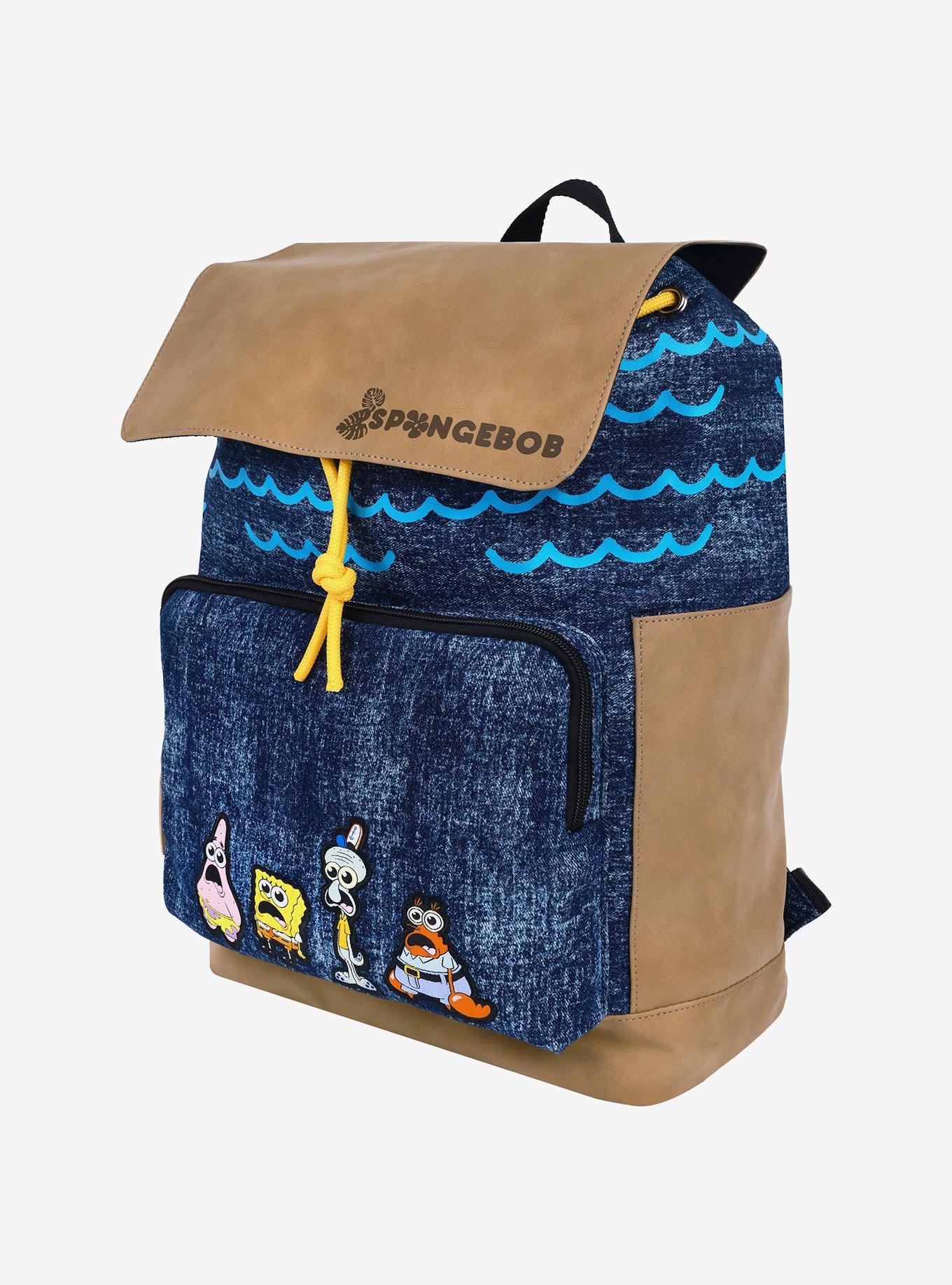 SpongeBob SquarePants Denim & Nubuck Backpack with Embroidered Patch, , alternate - view 3