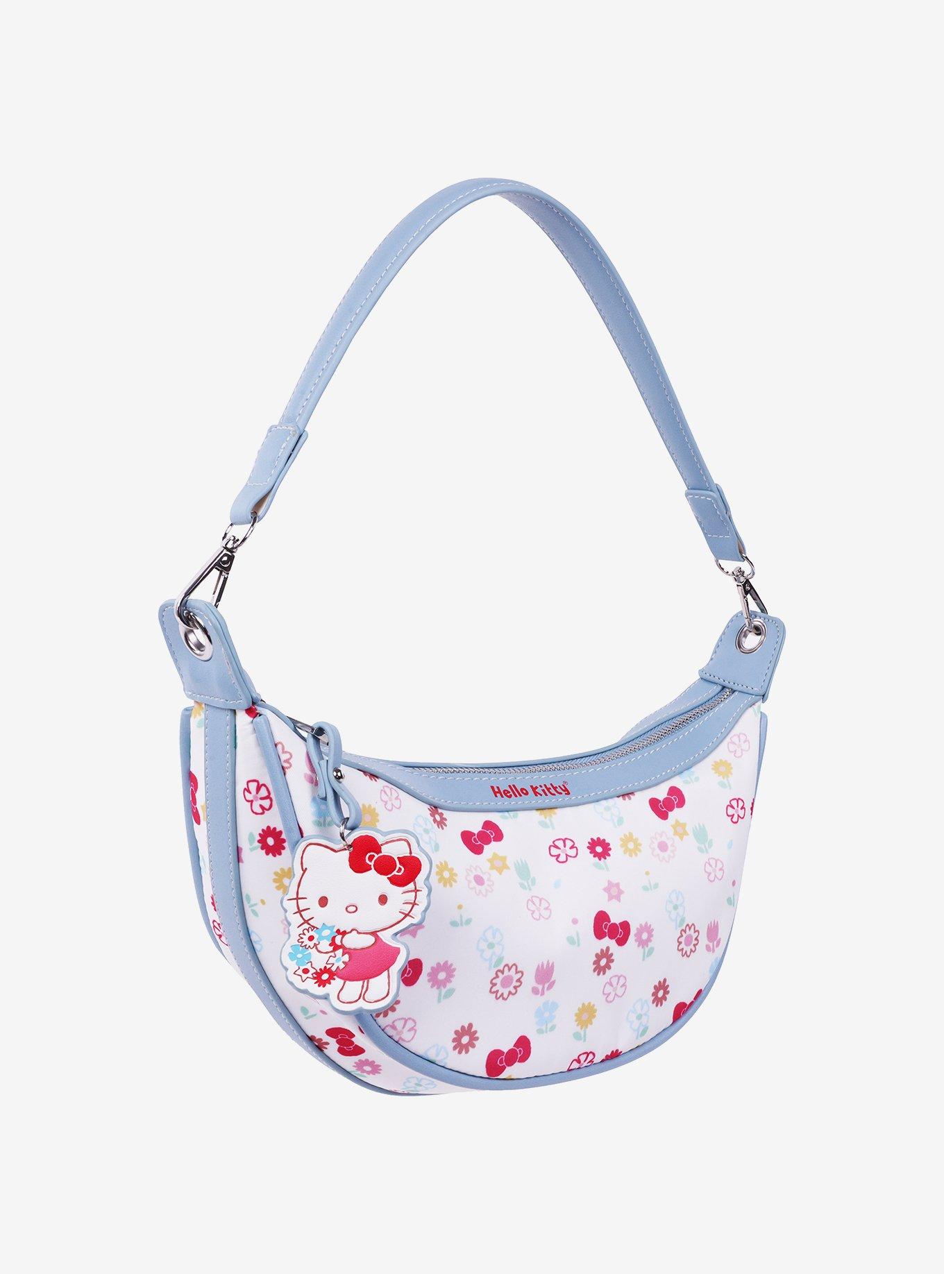 Hello Kitty Floral Print Top Zip Shoulder Bag, , hi-res