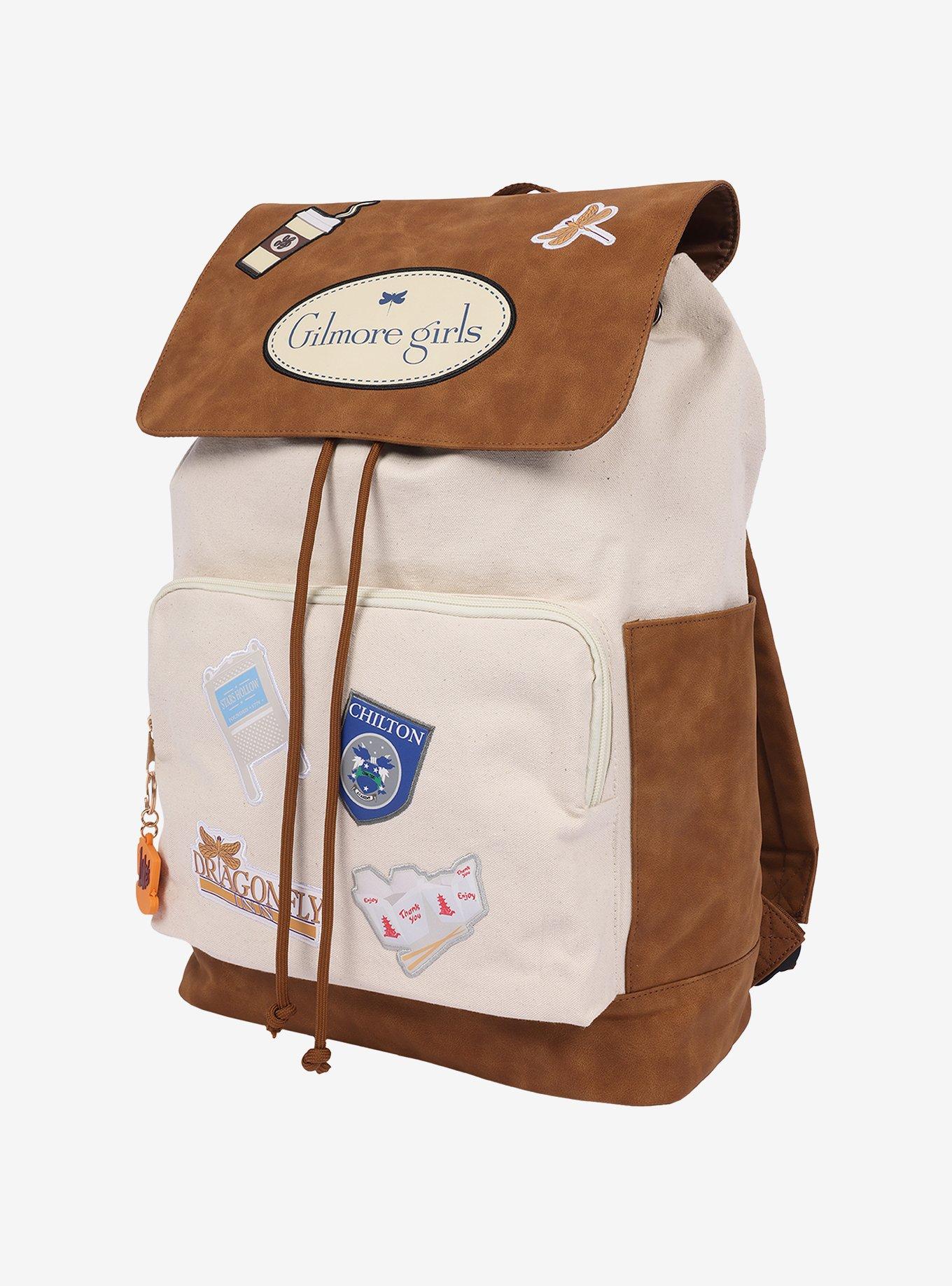 Gilmore Girls Stars Hollow Canvas Backpack with Faux Leather Trim, Laptop Sleeve & Charm Keychain, , alternate - view 3