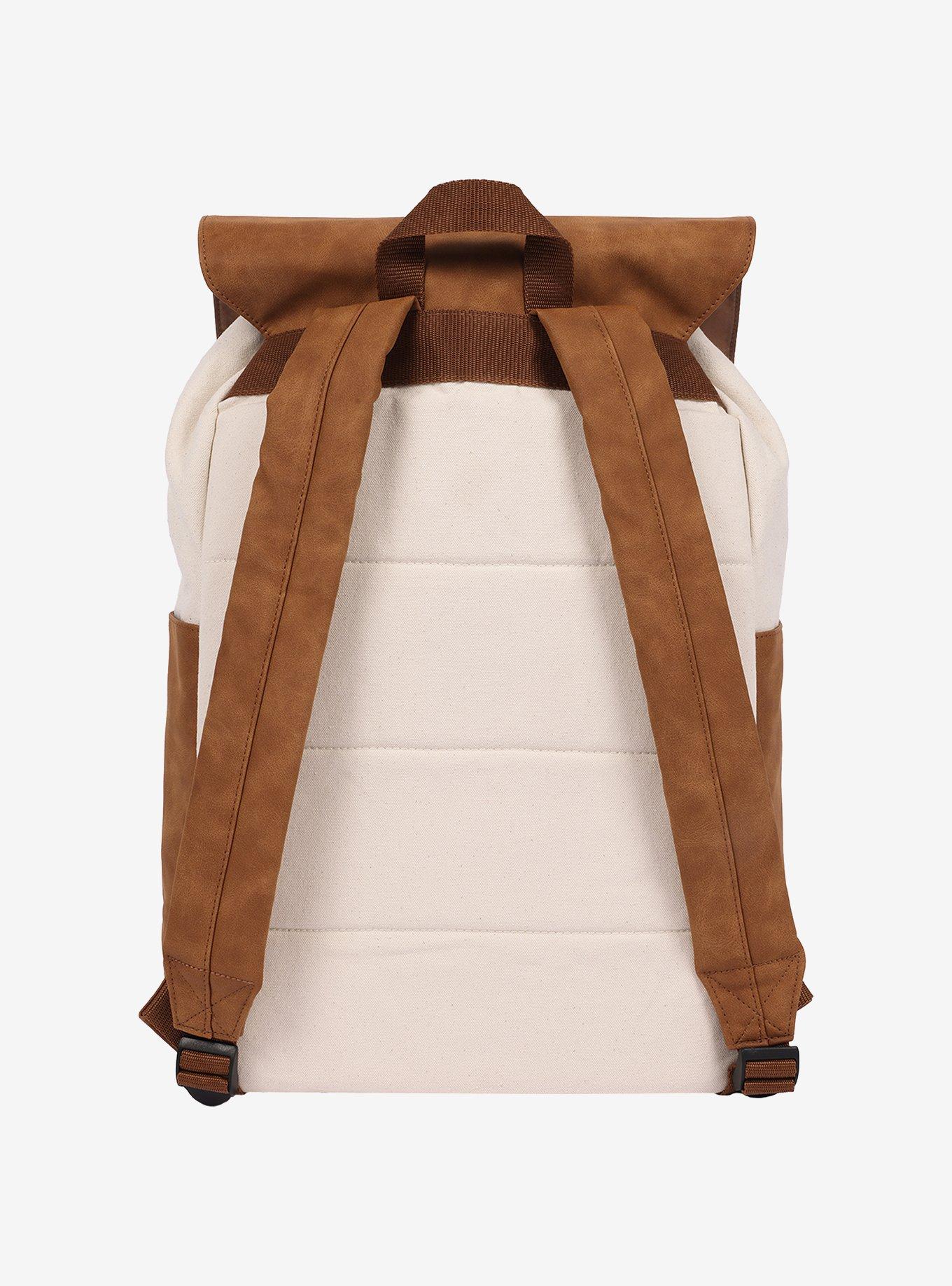 Gilmore Girls Stars Hollow Canvas Backpack with Faux Leather Trim, Laptop Sleeve & Charm Keychain, , alternate - view 4