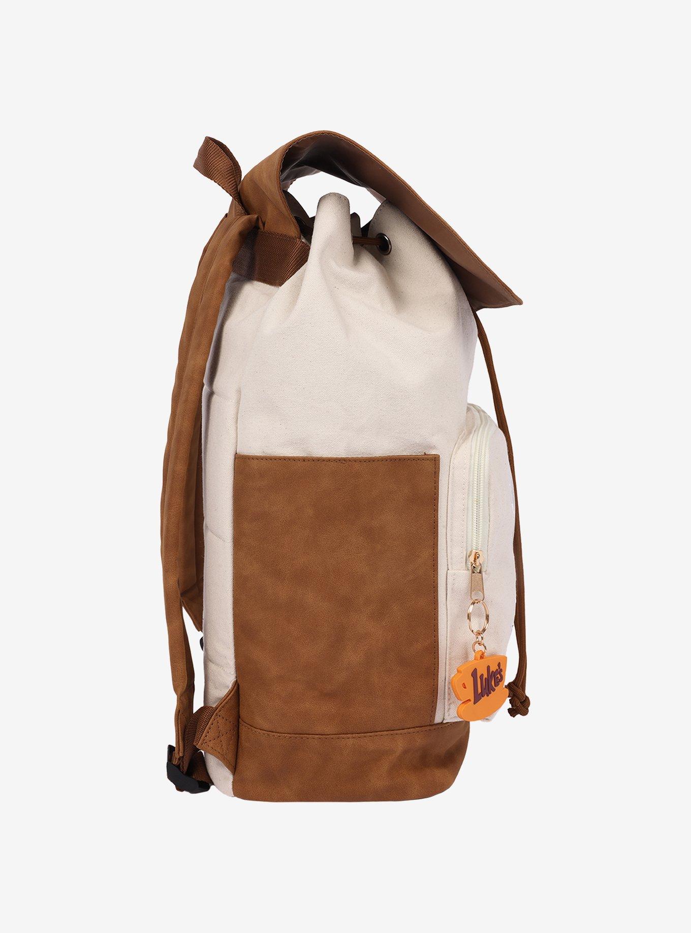 Gilmore Girls Stars Hollow Canvas Backpack with Faux Leather Trim, Laptop Sleeve & Charm Keychain, , alternate - view 5