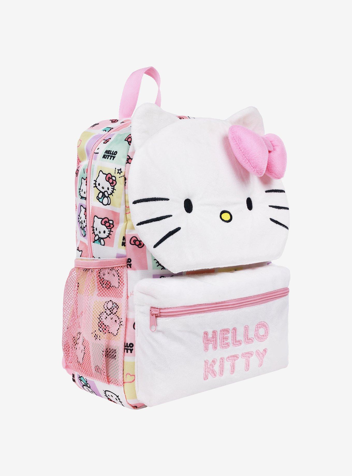 Hello Kitty Plush Face Backpack with 3D Bow, , hi-res