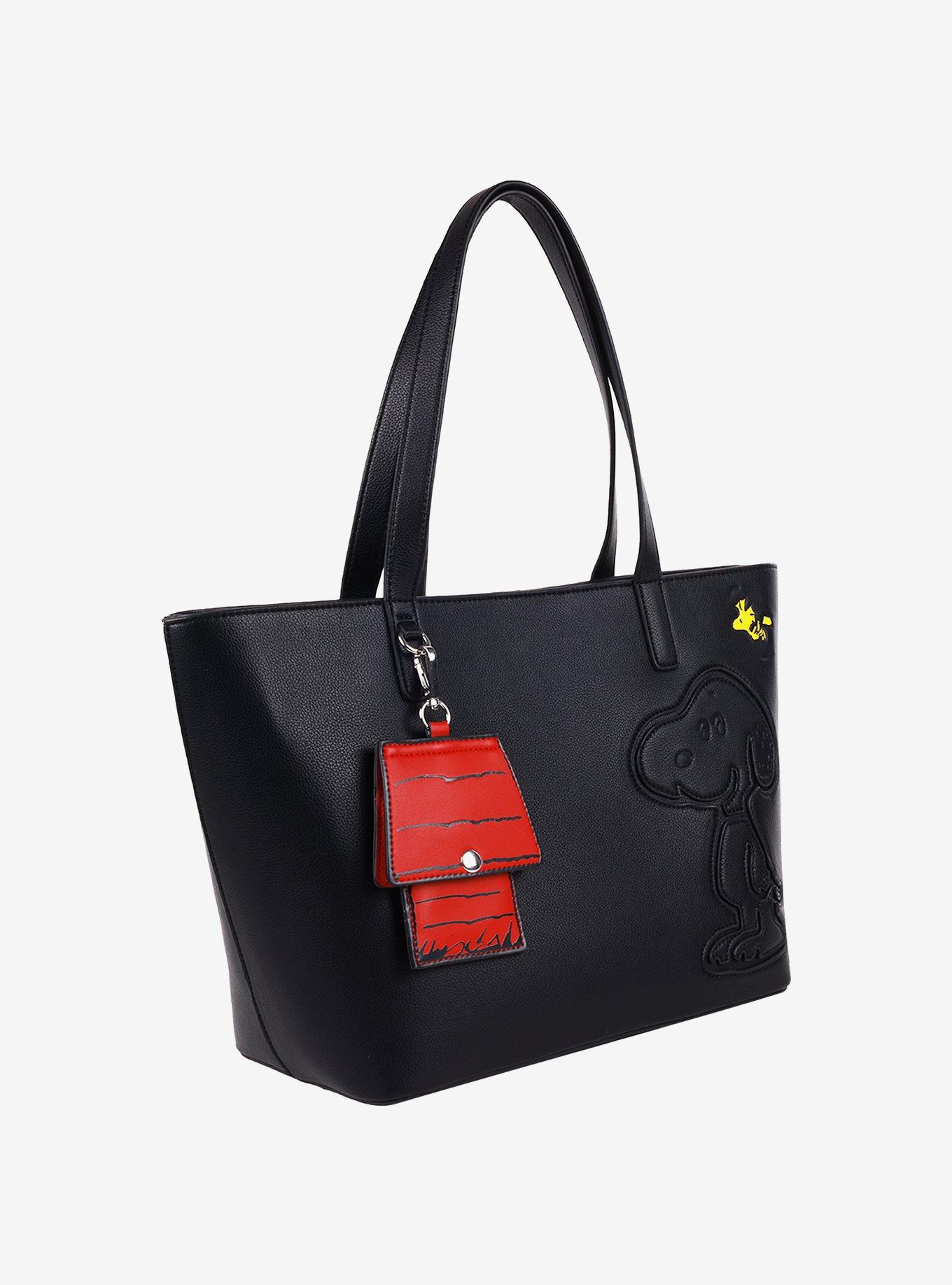 Danielle Nicole Peanuts Snoopy Minimal Black Tote Bag with Doghouse Cardholder, , hi-res
