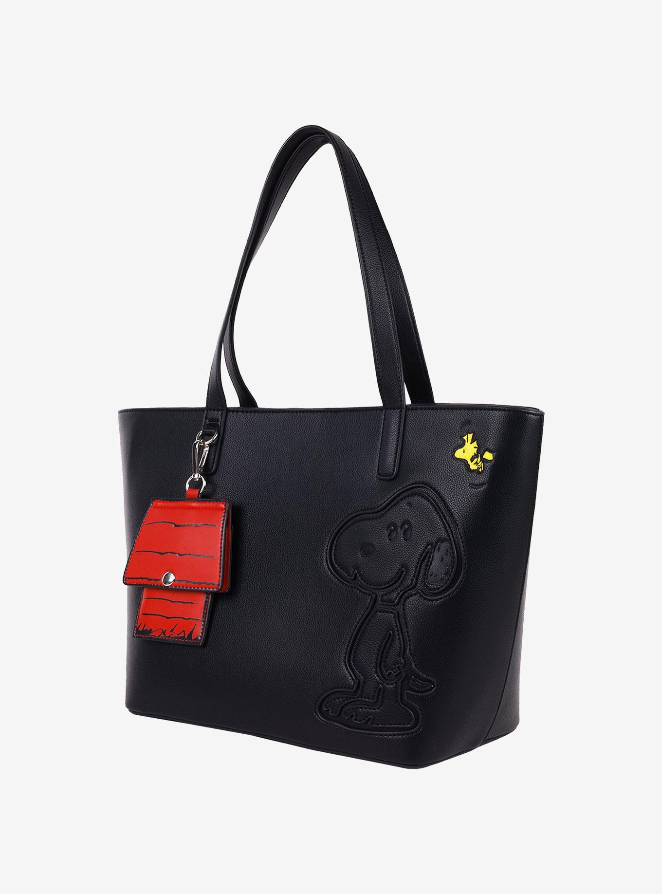 Danielle Nicole Peanuts Snoopy Minimal Black Tote Bag with Doghouse Cardholder, , alternate - view 3