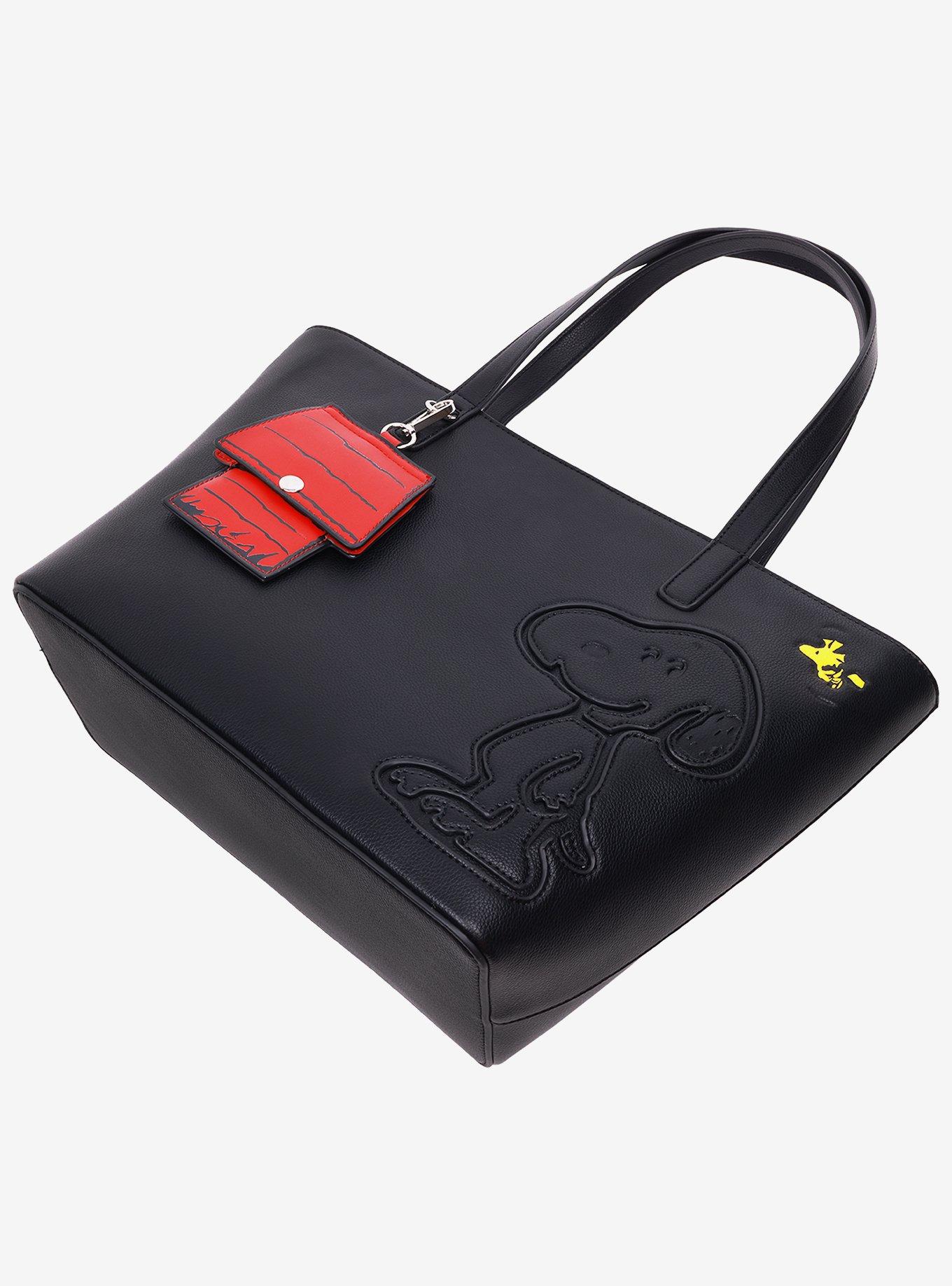 Danielle Nicole Peanuts Snoopy Minimal Black Tote Bag with Doghouse Cardholder, , alternate - view 5