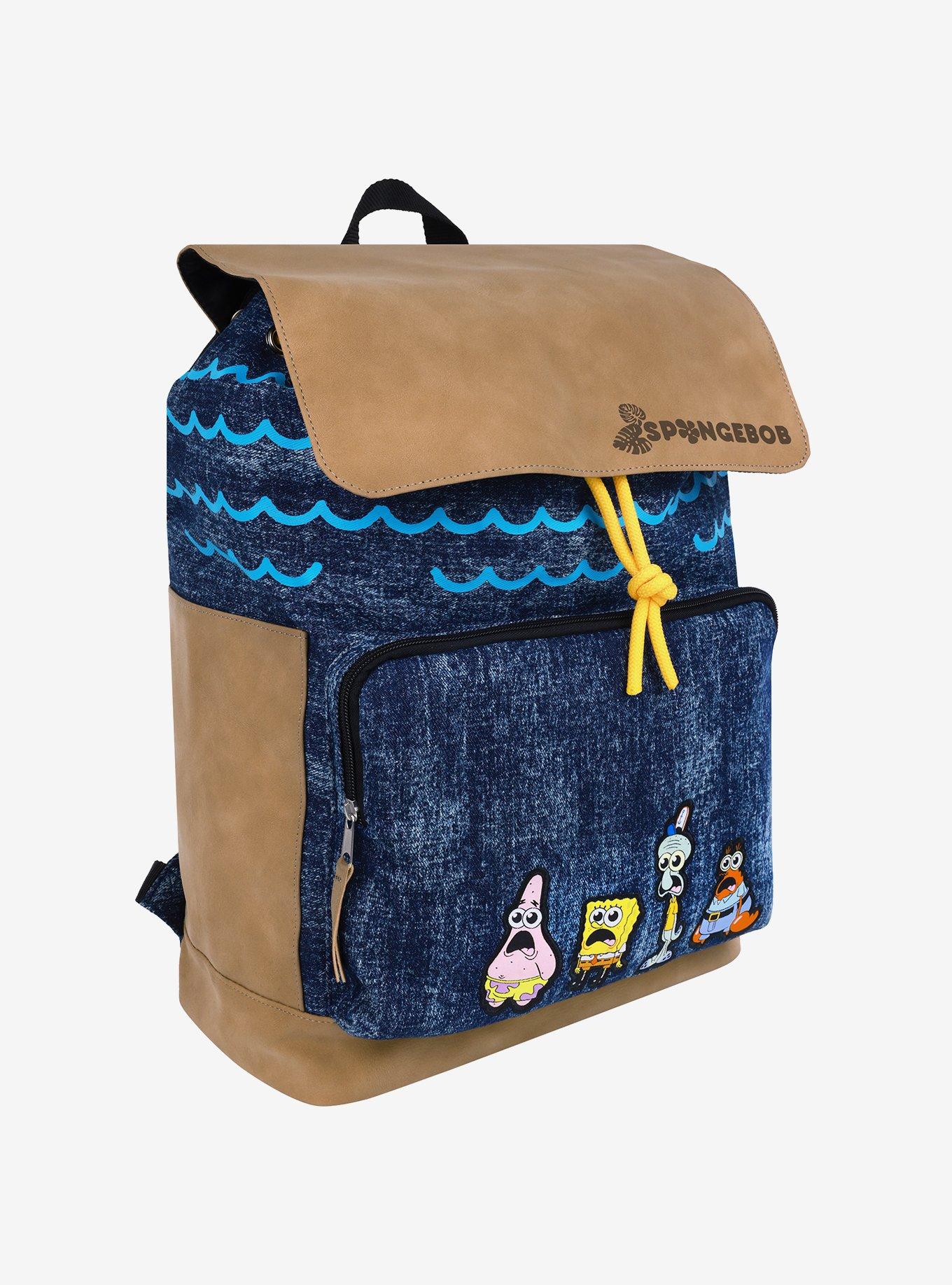 SpongeBob SquarePants Denim & Nubuck Backpack with Embroidered Patch, , hi-res