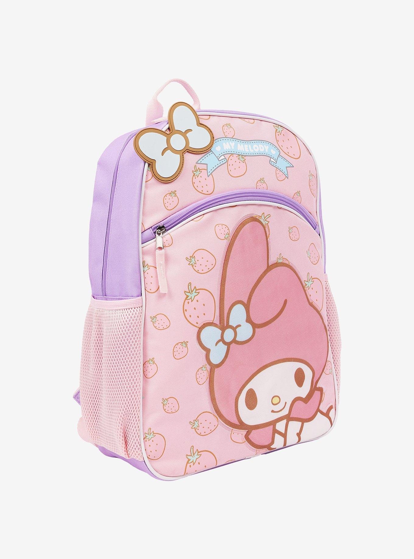 My Melody Berry Bow Full-Size Halfmoon Backpack, , hi-res