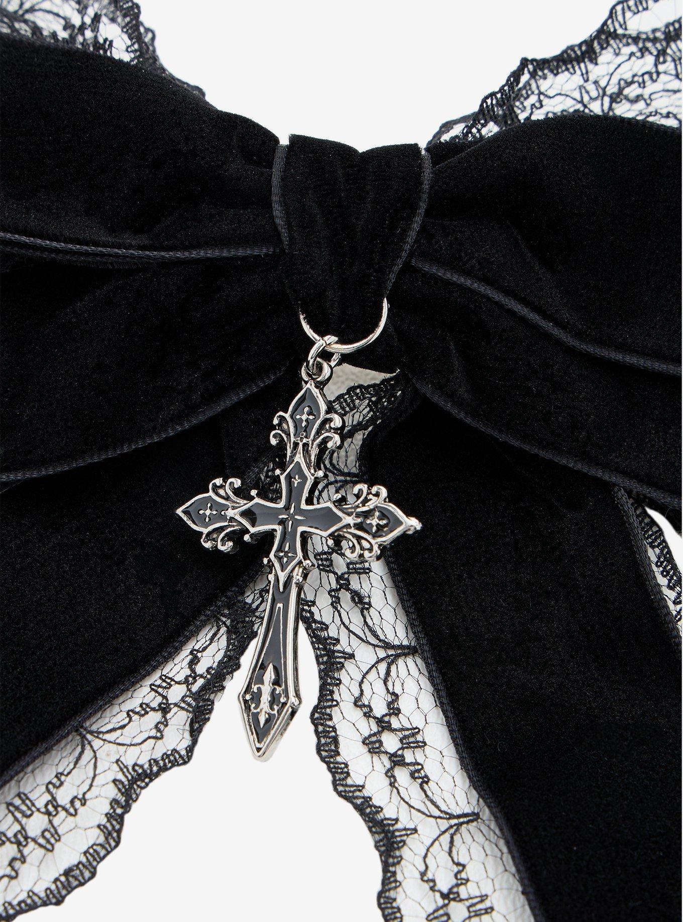 Cosmic Aura Black Lace Cross Hair Bow, , alternate - view 3