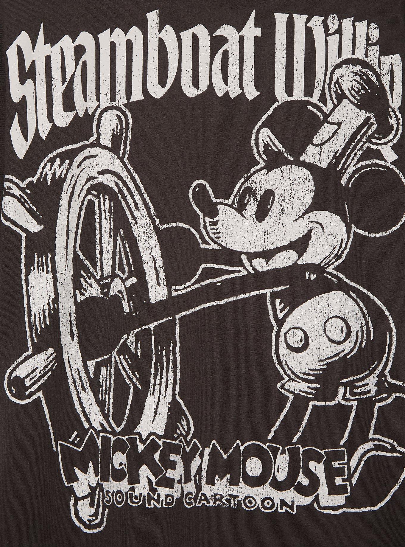 Disney Mickey Mouse Steamboat Willie T-Shirt - BoxLunch Exclusive, BLACK, alternate - view 4