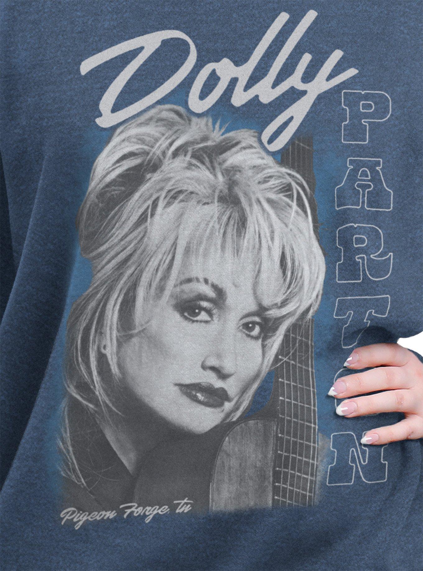 Dolly Parton Guitar Portrait Girls Oversized Sweatshirt, , hi-res