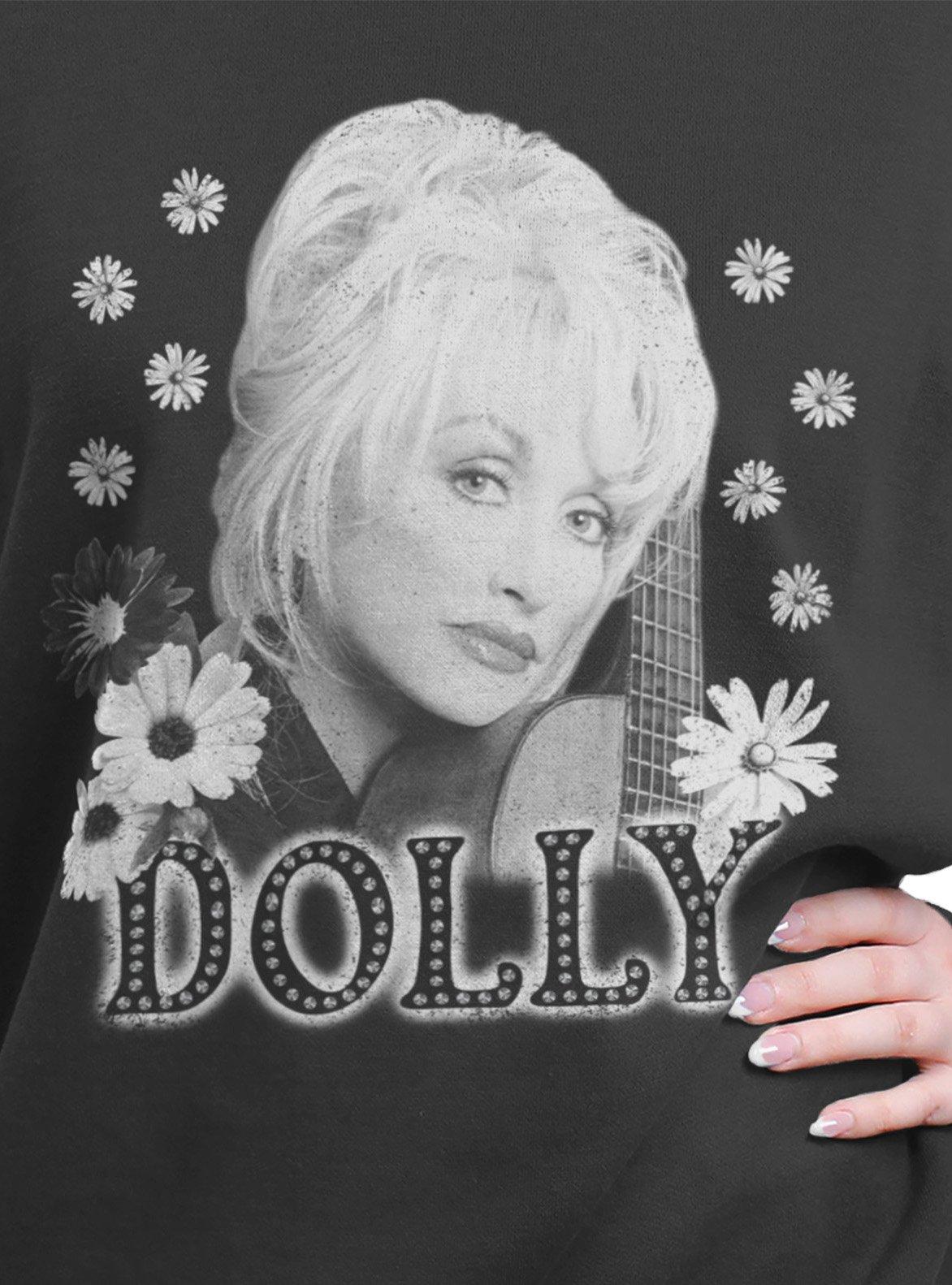 Dolly Parton Flowers Girls Oversized Sweatshirt, , hi-res