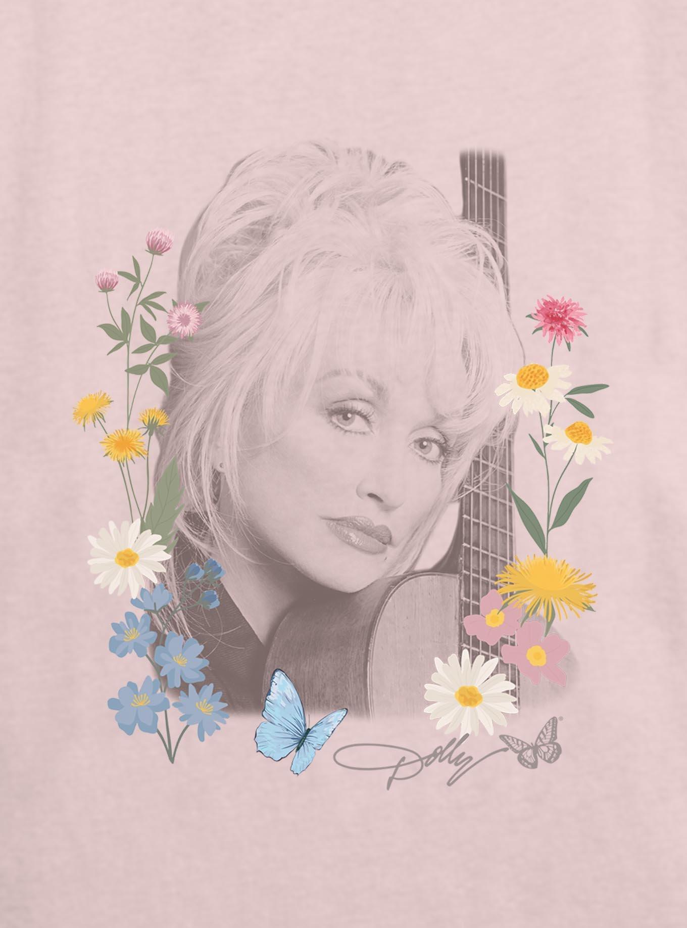 Dolly Parton Wildflowers Portrait Girls Skimmer T-Shirt, , hi-res