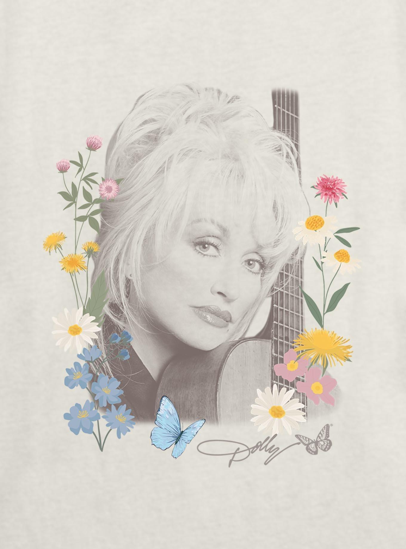 Dolly Parton Wildflowers Portrait Girls Skimmer T-Shirt, , hi-res