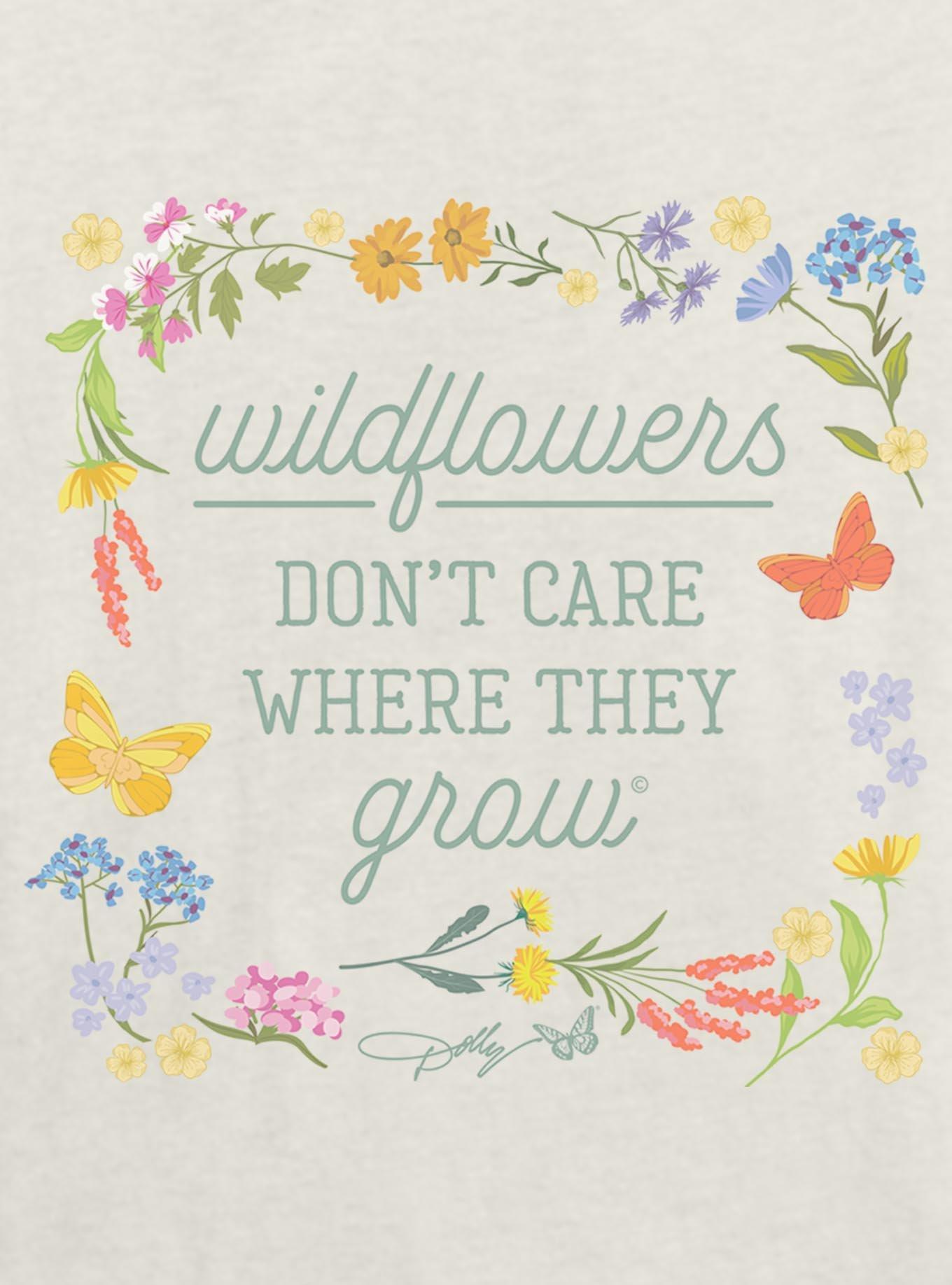 Dolly Parton Wildflowers Don't Care Girls Skimmer T-Shirt, , hi-res