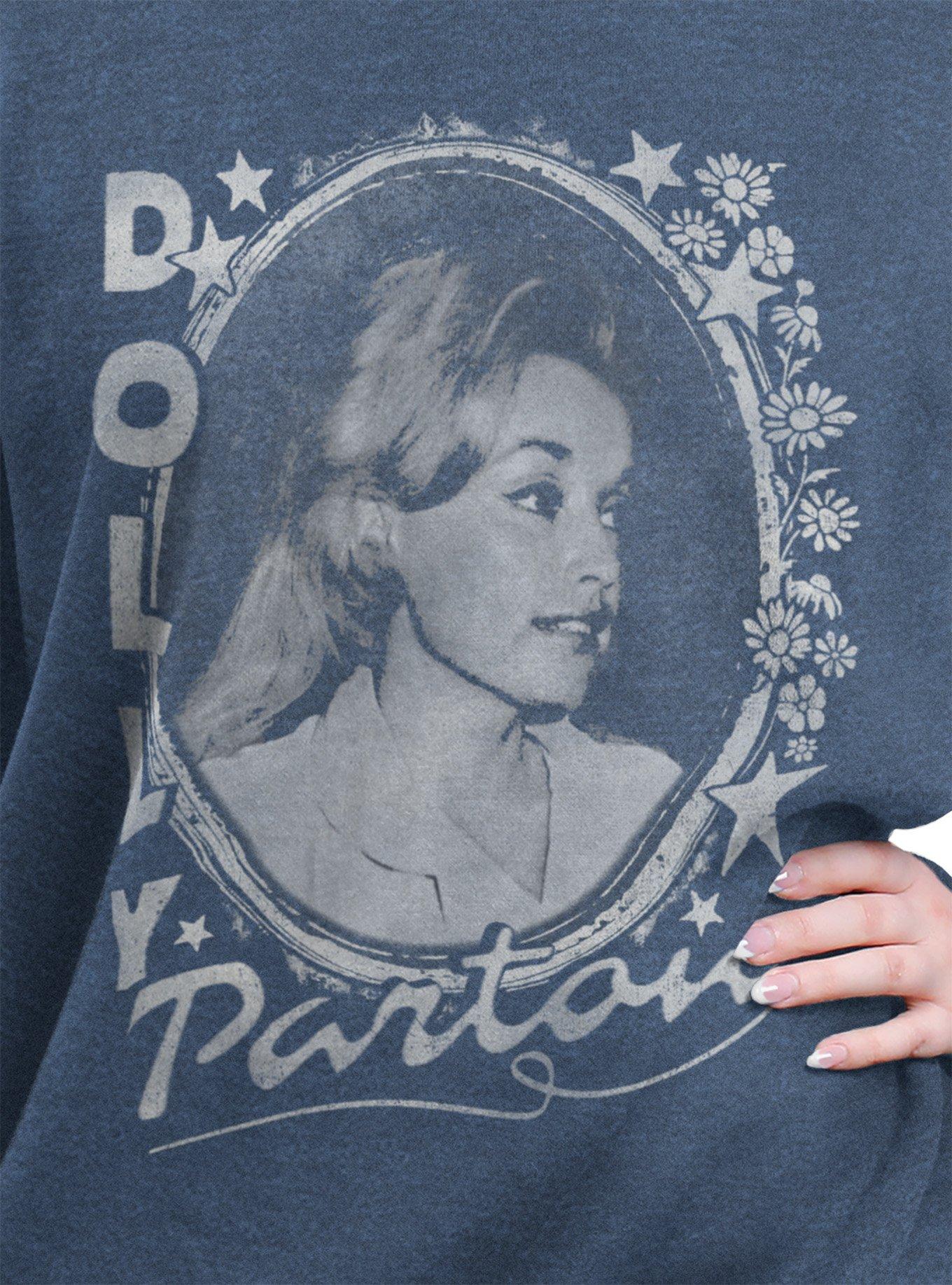 Dolly Parton Stars And Flowers Girls Oversized Sweatshirt, , hi-res