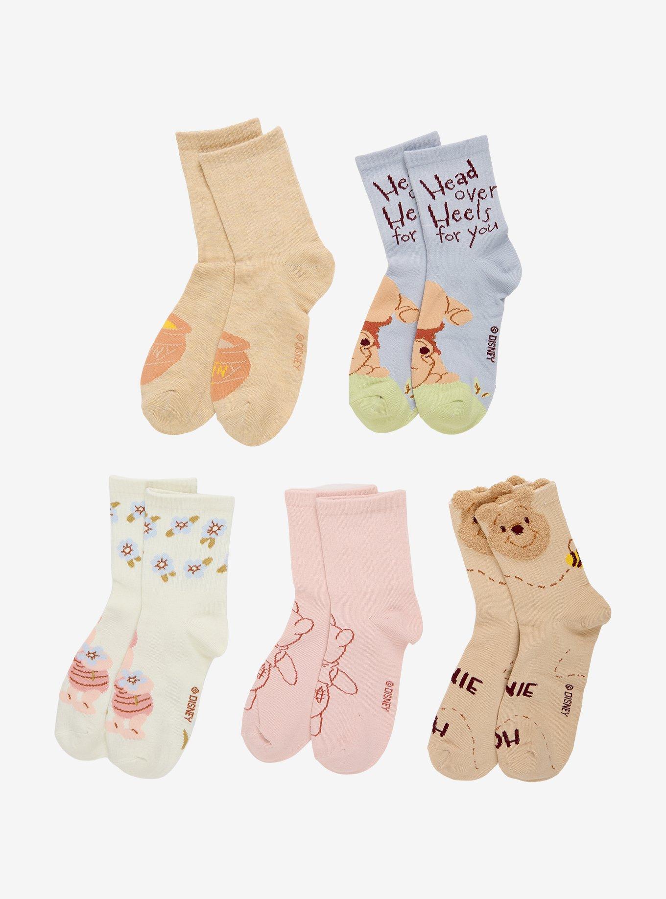 Disney Winnie The Pooh Spring Crew Socks 5 Pair, , alternate - view 2