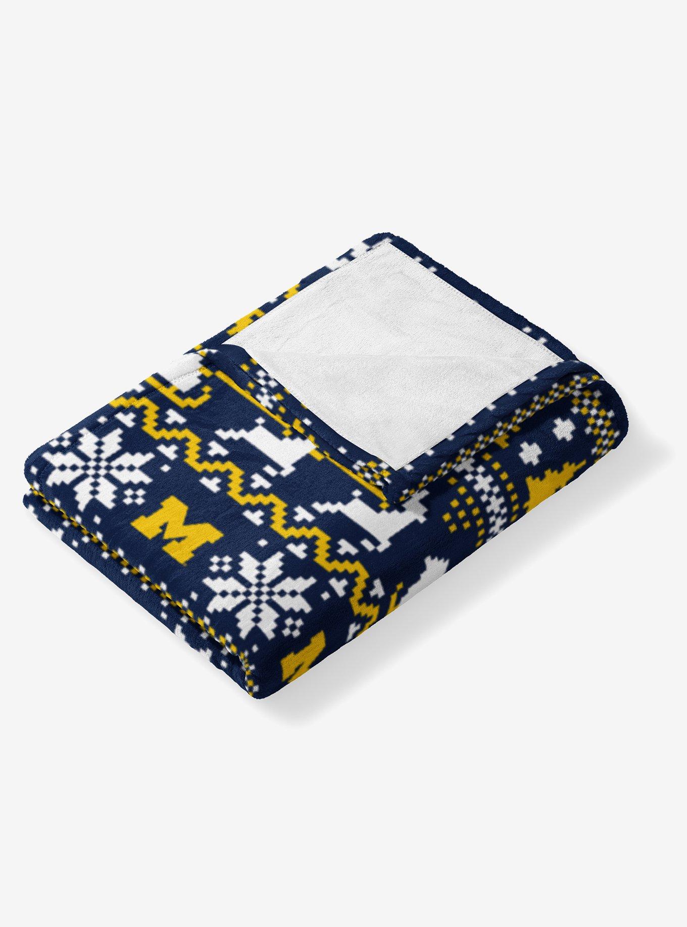 NCAA University of Michigan Wolverines Xmas Time Silk Touch Throw Blanket, , alternate - view 4