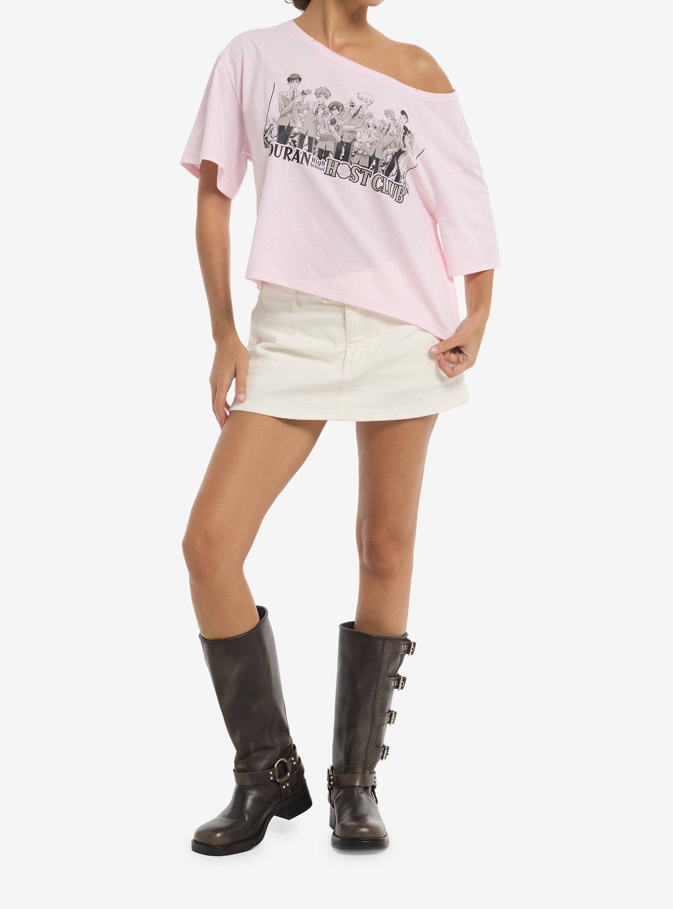 Ouran High School Host Club Pink Girls Off-Shoulder T-Shirt, MULTI, alternate - view 2