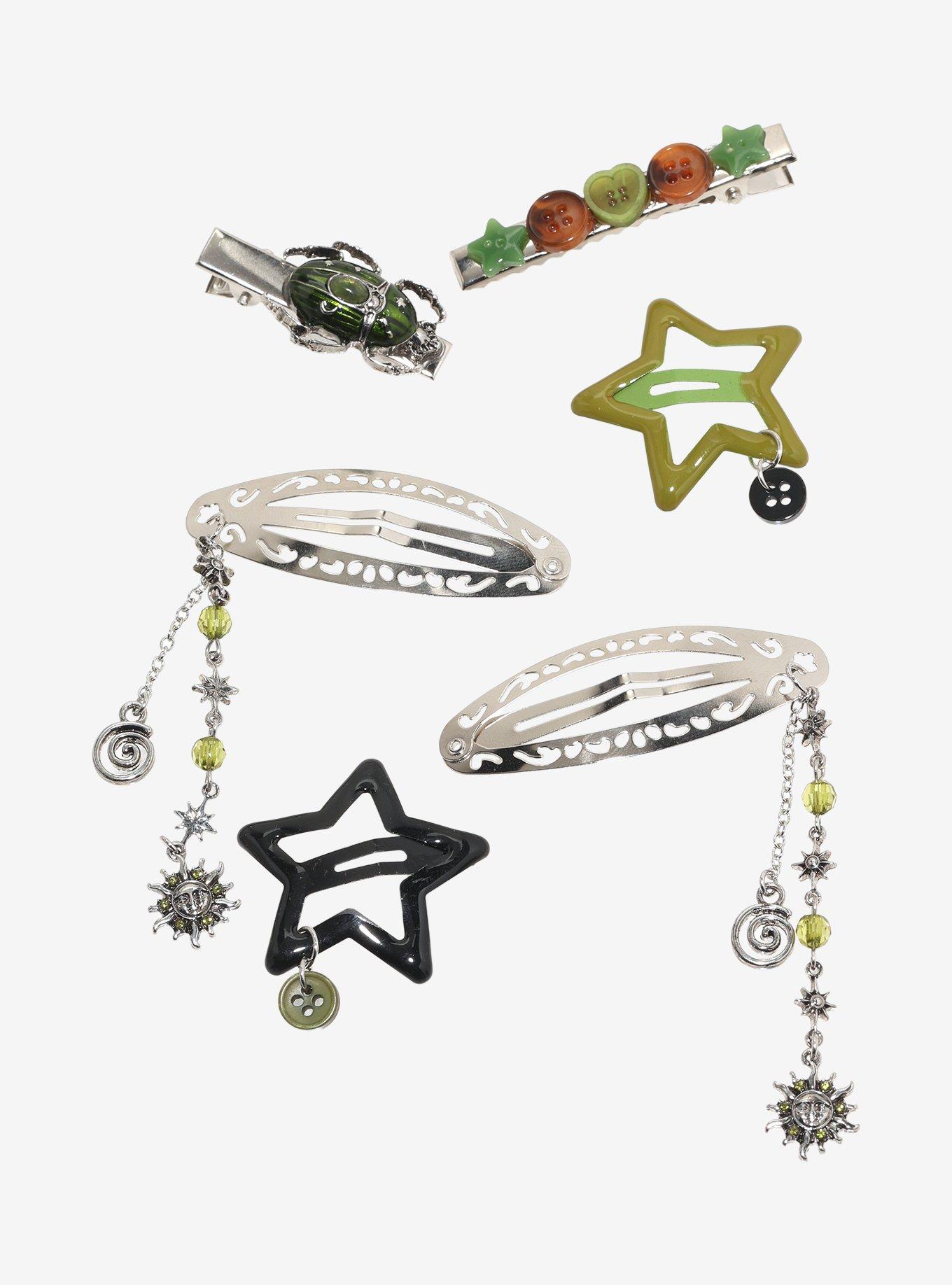 Thorn & Fable Button Forest Star Hair Clip Set, , alternate - view 2