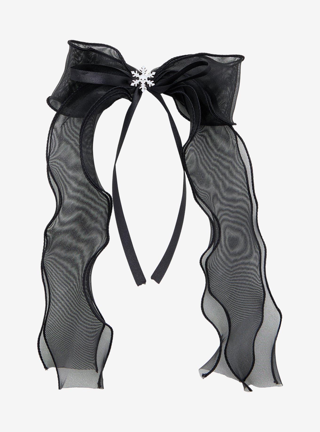 Gothmas Skull Snowflake Organza Hair Bow, , alternate - view 2