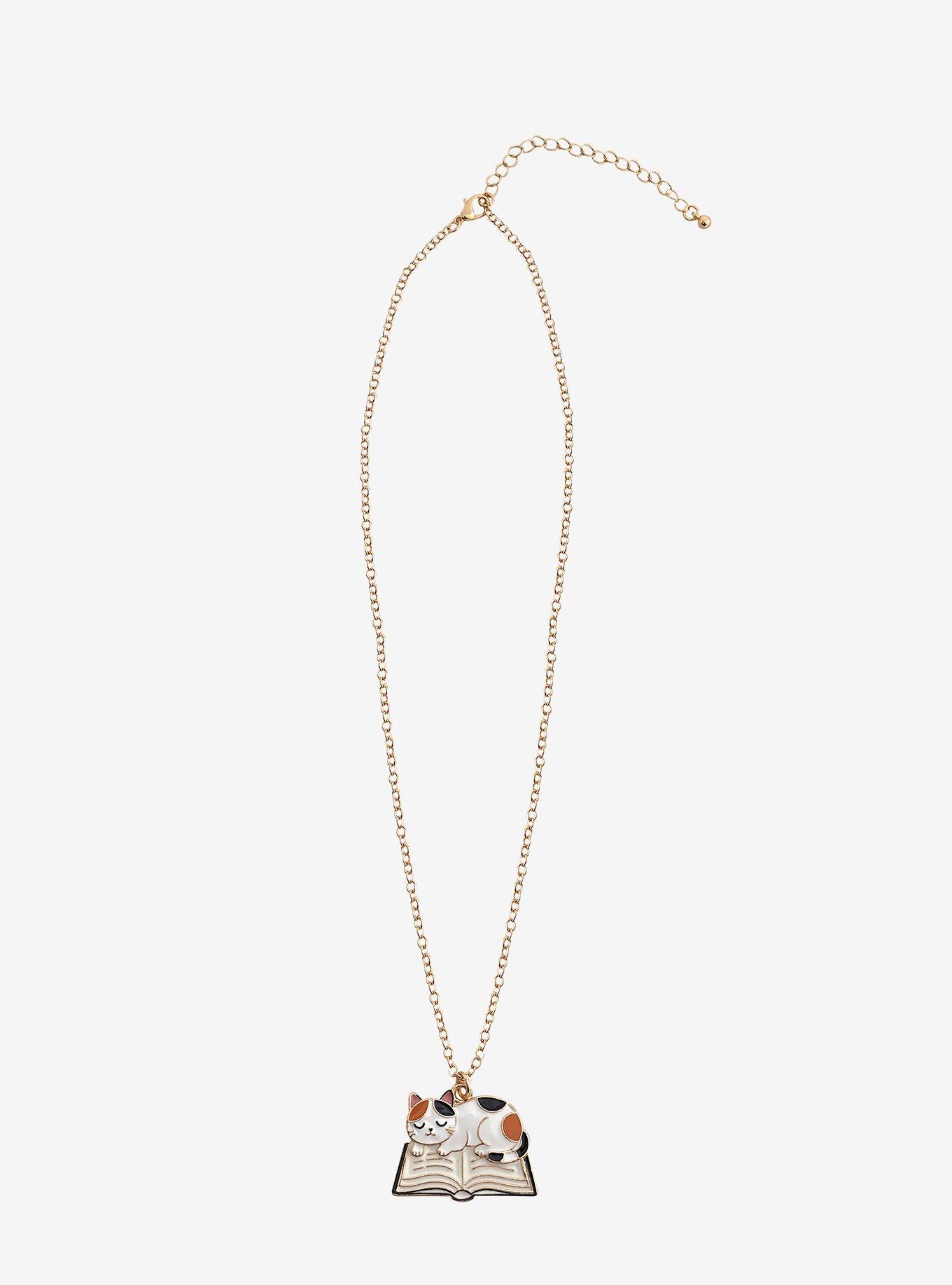 Sweet Society Cat Book Necklace, , alternate - view 2