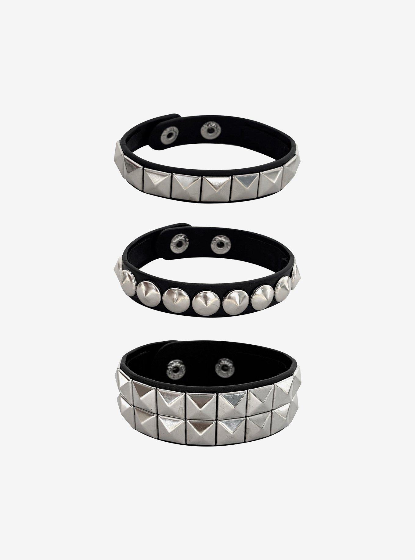 Social Collision Pyramid Stud Bracelet Set, , alternate - view 2