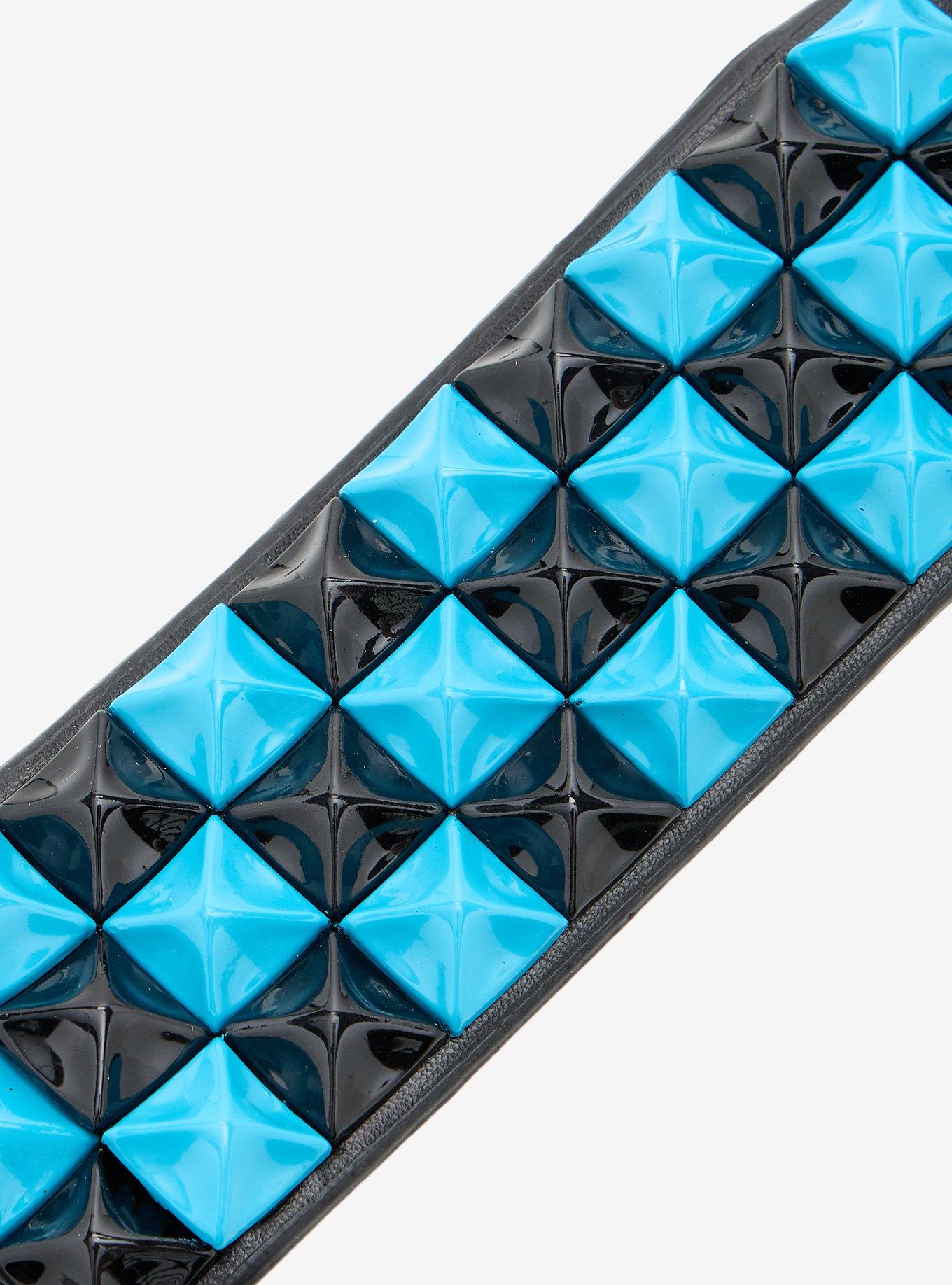 Black & Blue Pyramid Cuff Bracelet, , alternate - view 4