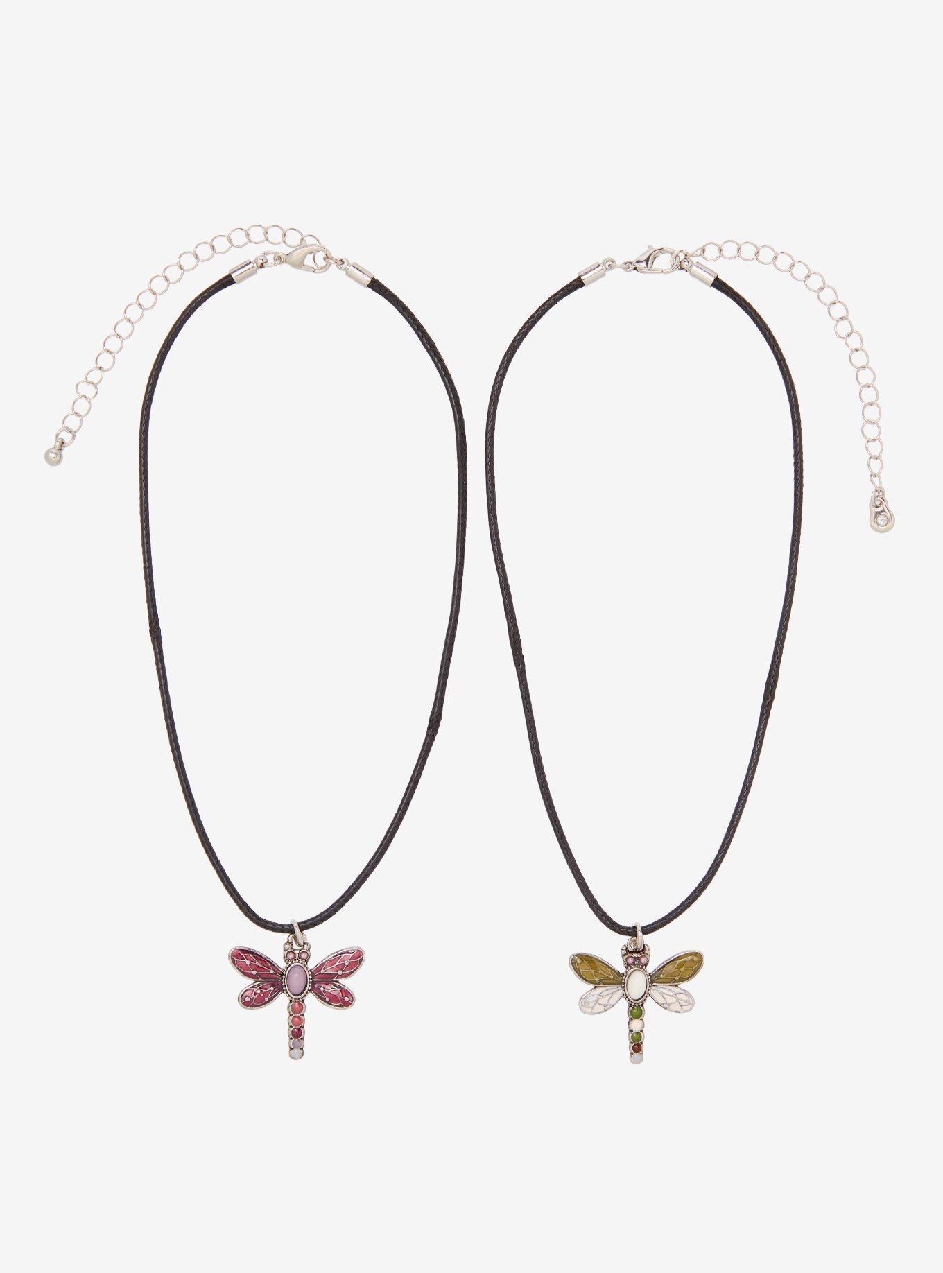 Thorn & Fable Dragonfly Gem Best Friend Cord Necklace Set, , alternate - view 2