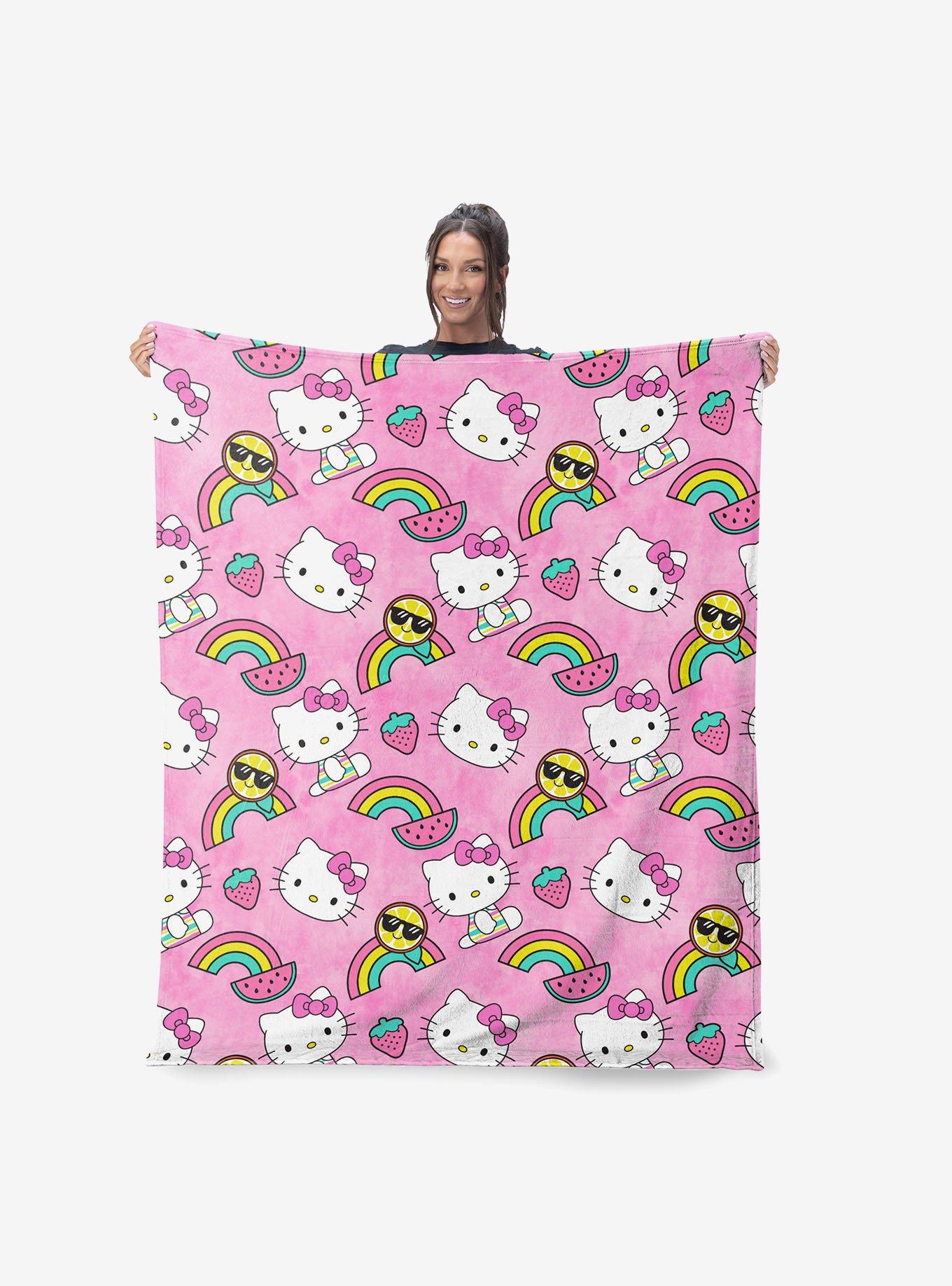 Hello Kitty Tie Dye Rainbow Silk Touch Throw Blanket, , hi-res