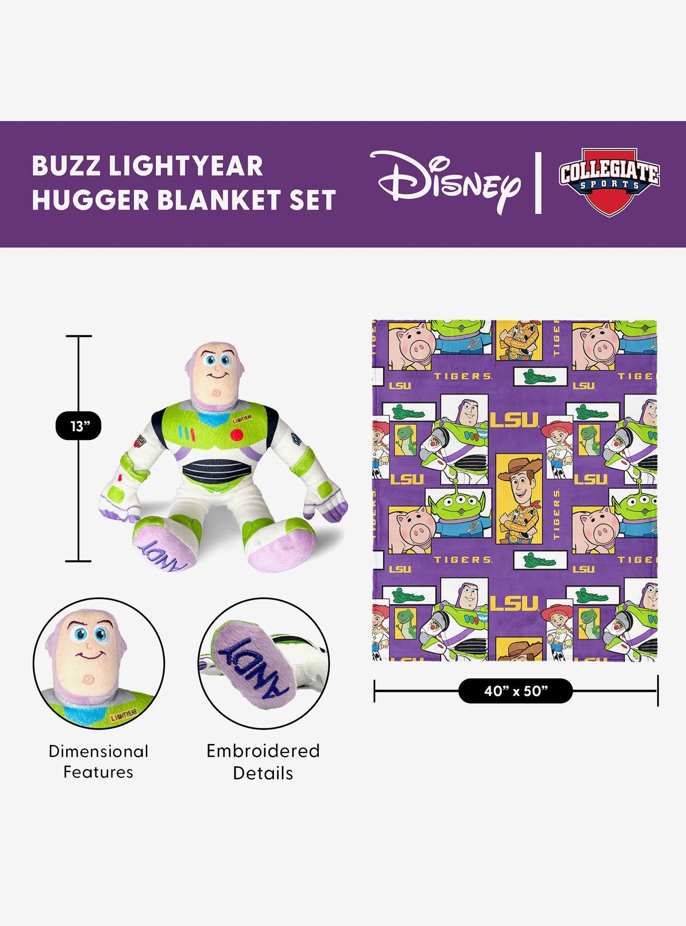 NCAA LSU Tigers Disney Toy Story Buzz Lightyear Cameo Hugger Pillow & Silk Touch Throw Blanket Set, , alternate - view 5