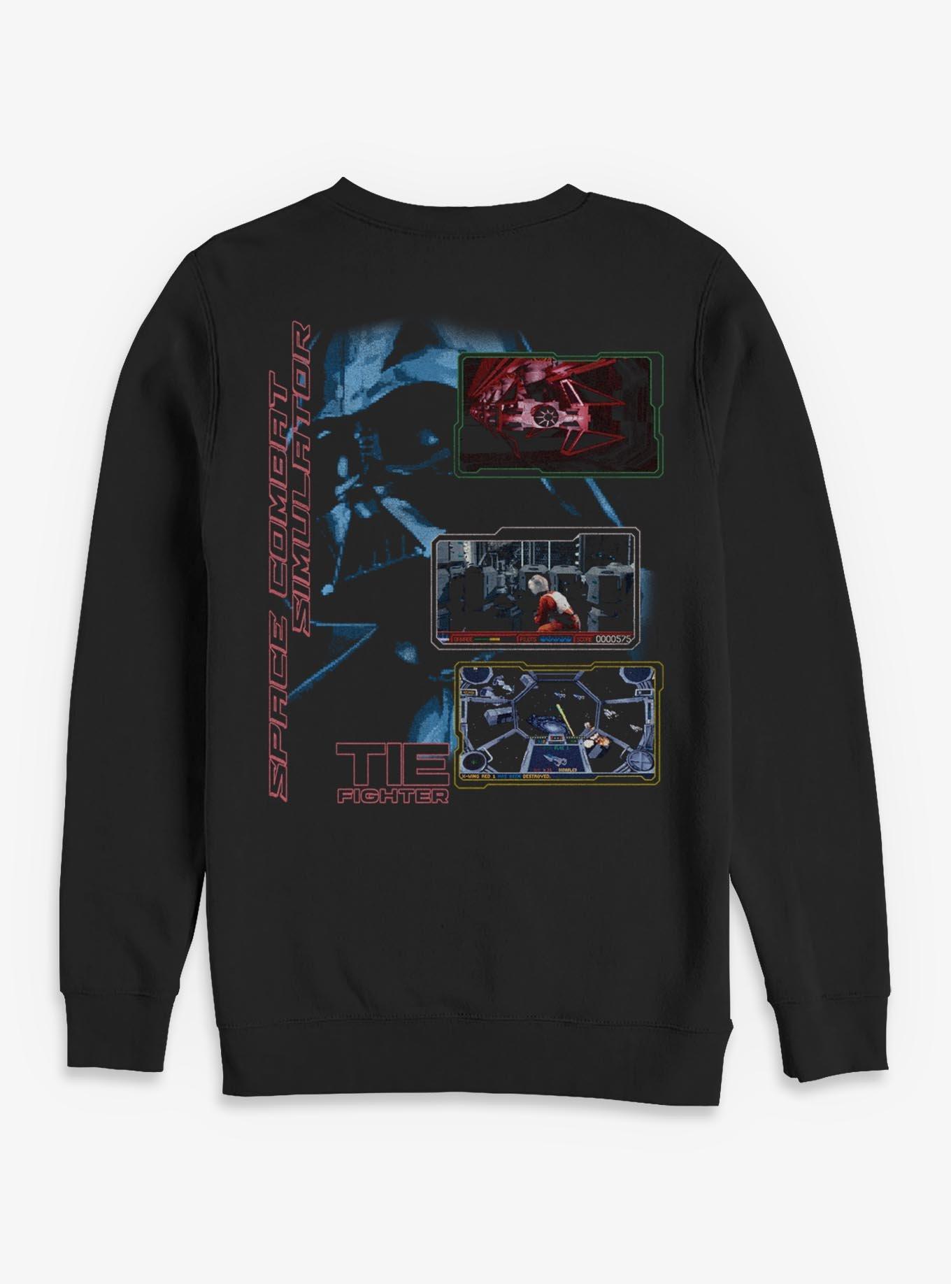 Star Wars Space Combat Simulator Tie Fighter Sweatshirt Hot Topic Exclusive, BLACK, alternate - view 2