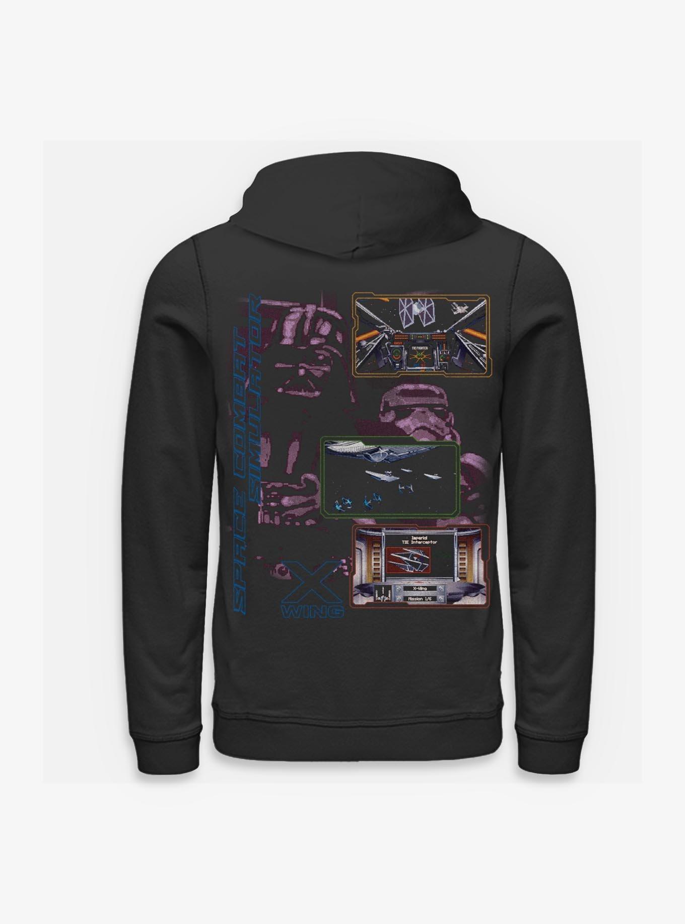 Star Wars Space Combat Simulator X Wing Hoodie Hot Topic Exclusive, BLACK, alternate - view 2