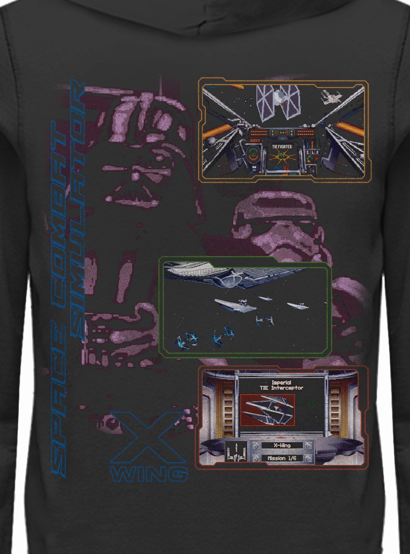 Star Wars Space Combat Simulator X Wing Hoodie Hot Topic Exclusive, BLACK, alternate - view 4