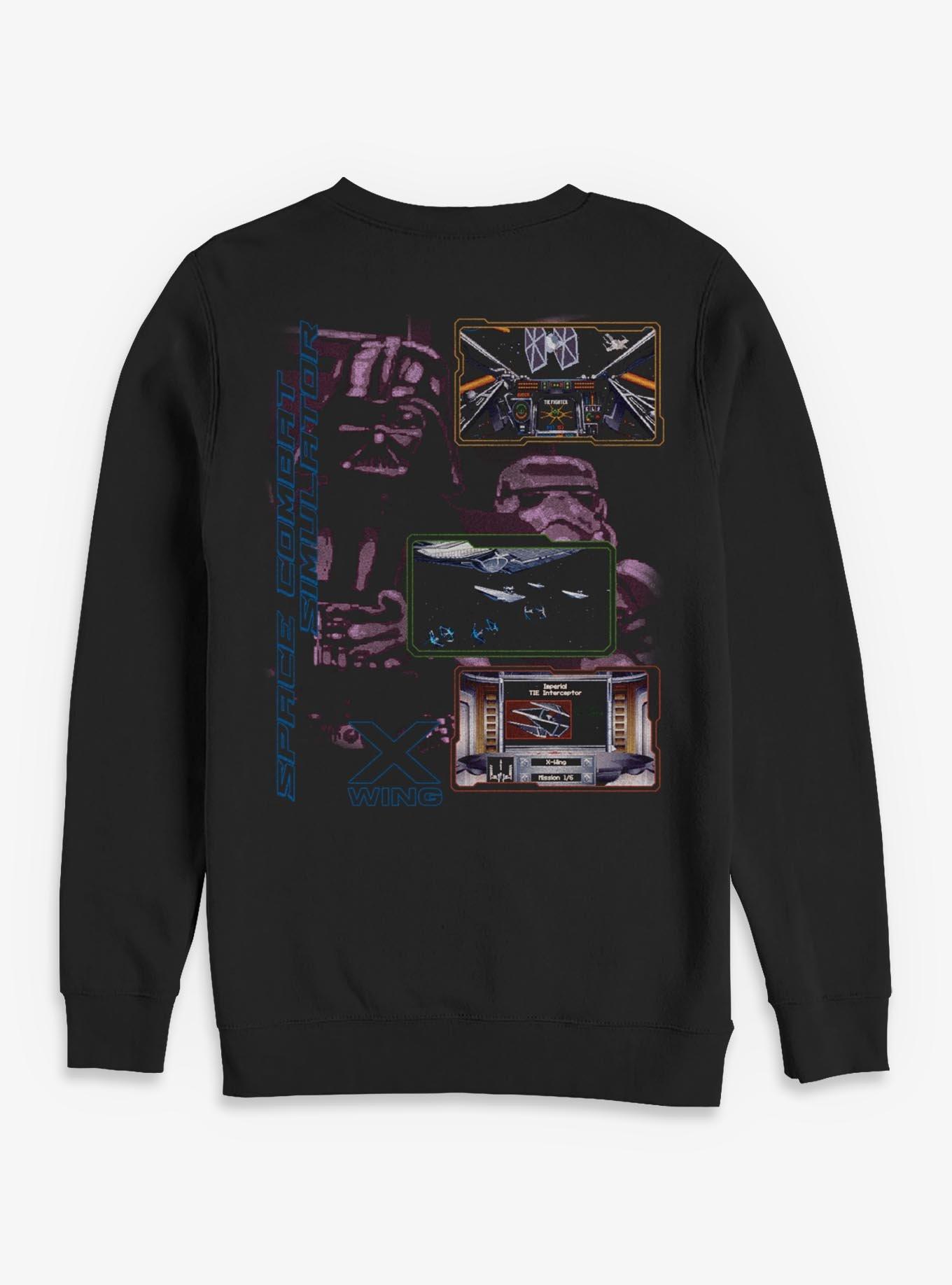 Star Wars Space Combat Simulator X Wing Sweatshirt Hot Topic Exclusive, , hi-res