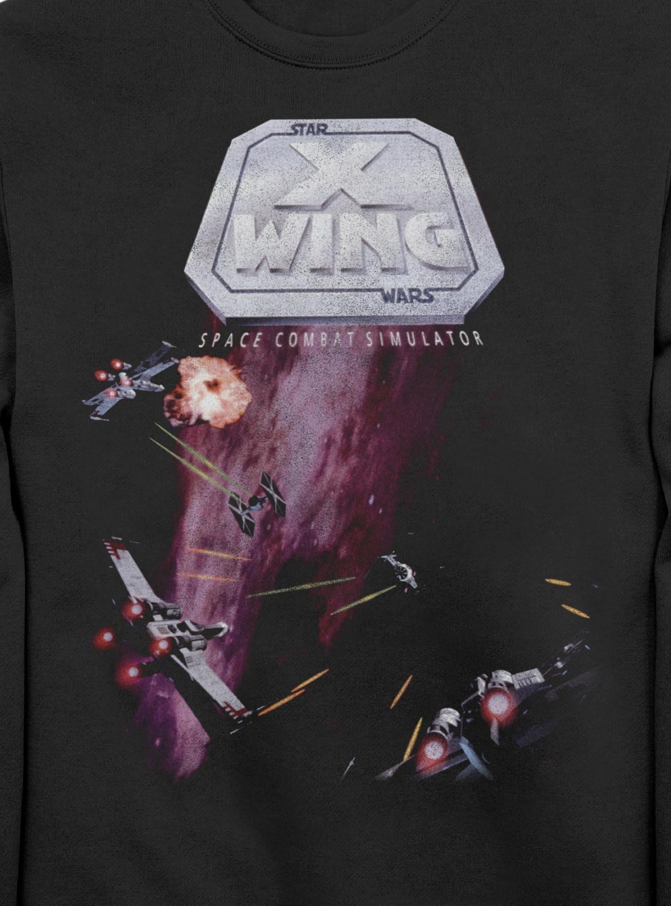 Star Wars Space Combat Simulator X Wing Sweatshirt Hot Topic Exclusive, BLACK, alternate - view 3